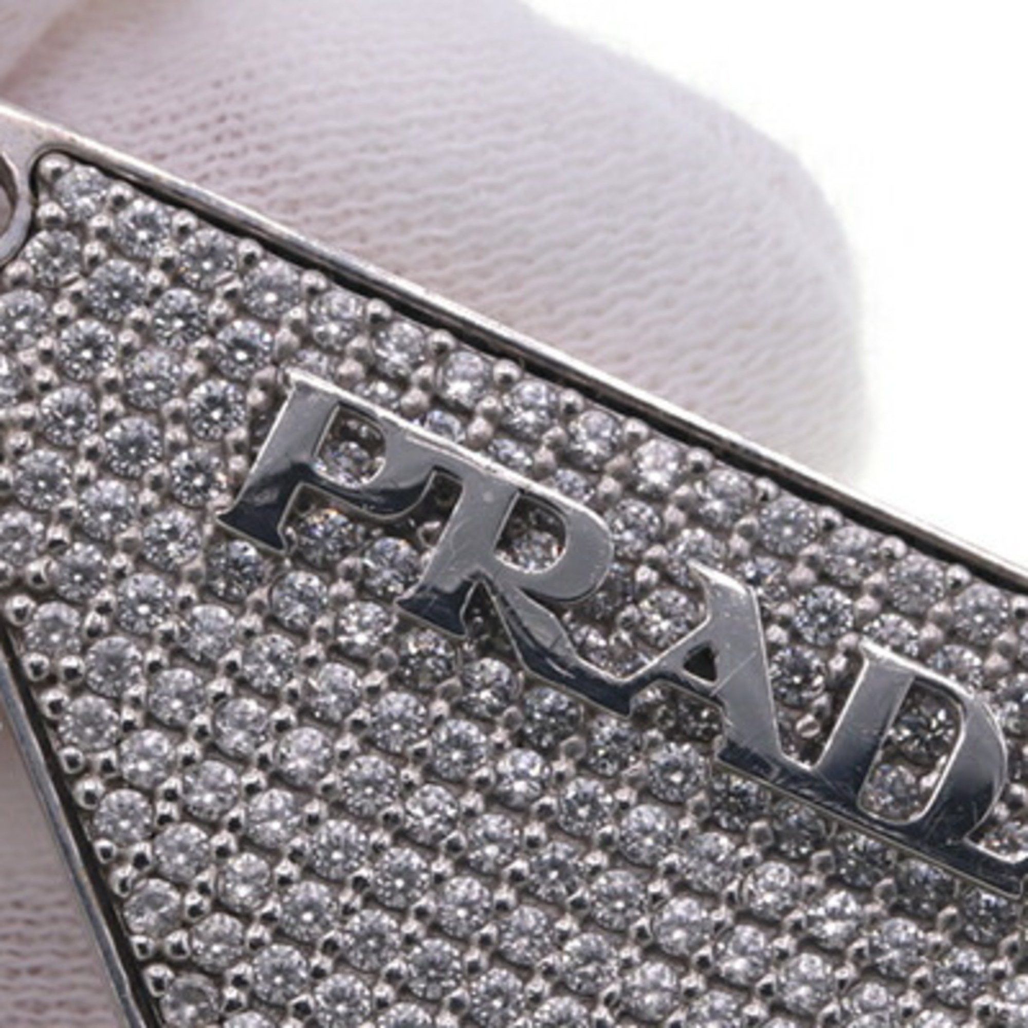 Prada Prada Single Earring Crystal Jewel Right SV Sterling Silver 925 Triangle Women's PRADA Size ONE SIZE - 5 Thumbnail