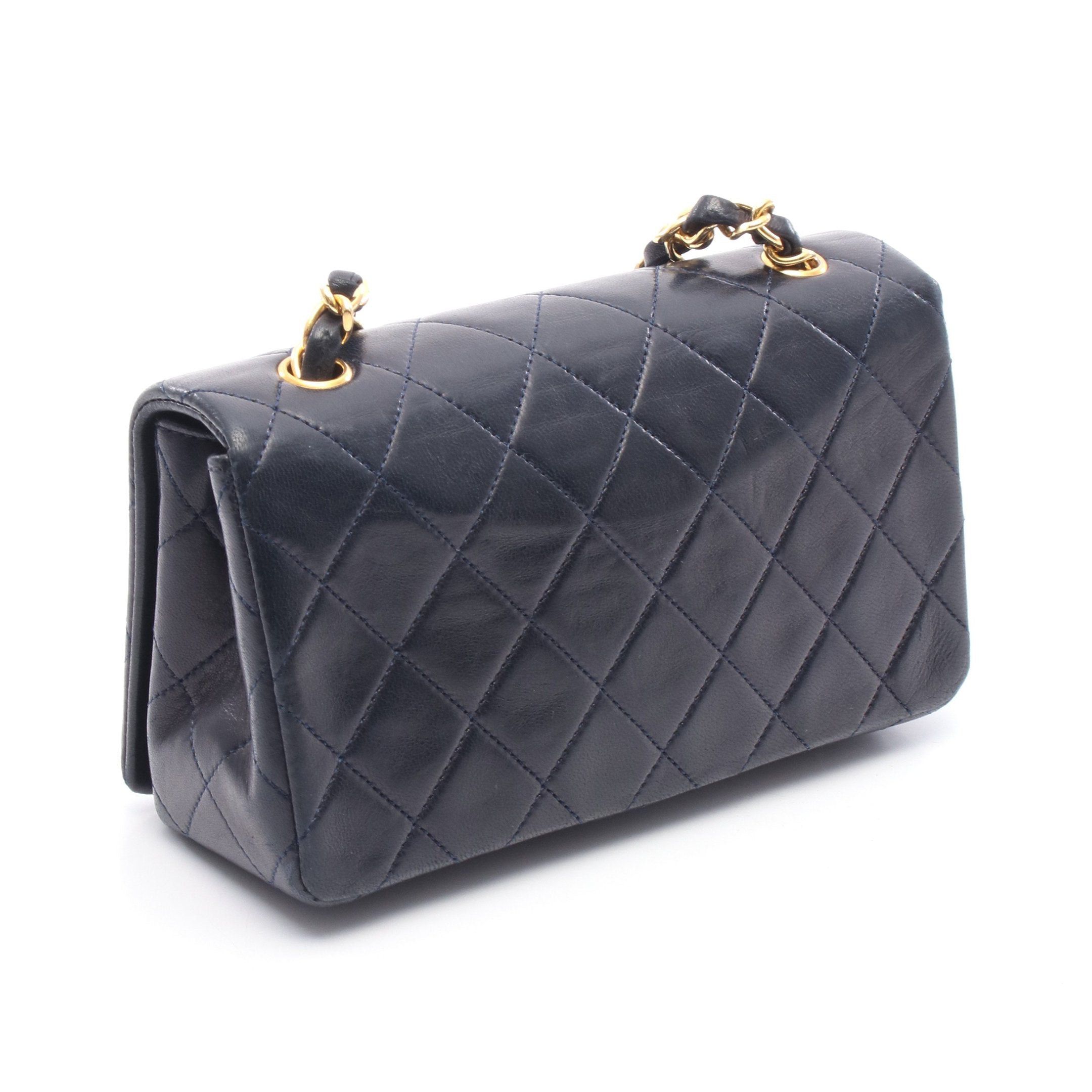 Chanel Chanel Mini Matelasse Full Flap Chain Shoulder Bag Lambskin Navy Gold Hardware Size ONE SIZE - 2 Thumbnail