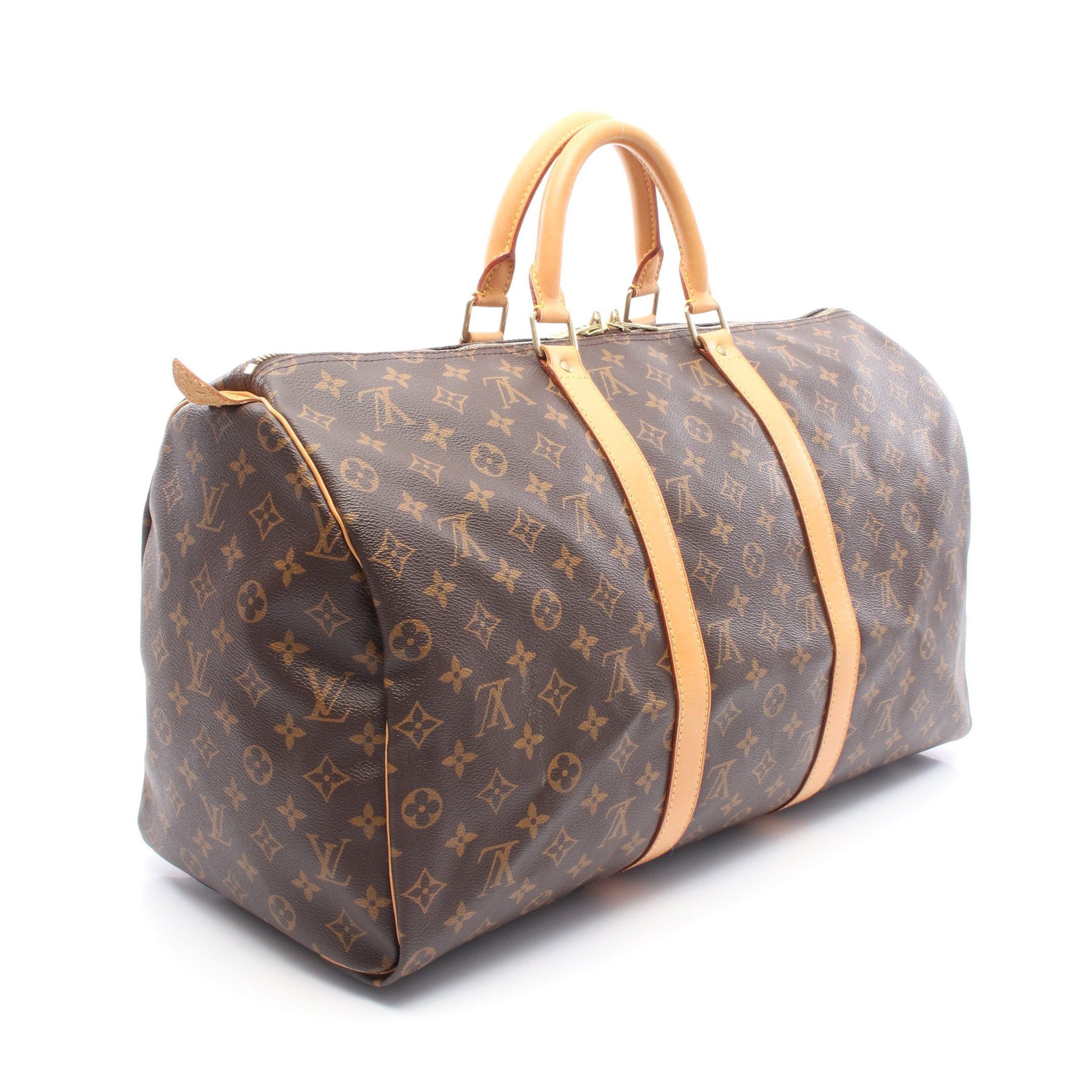 Louis Vuitton Louis Vuitton Keepall 50 Monogram Boston Bag Leather Brown Size ONE SIZE - 2 Thumbnail