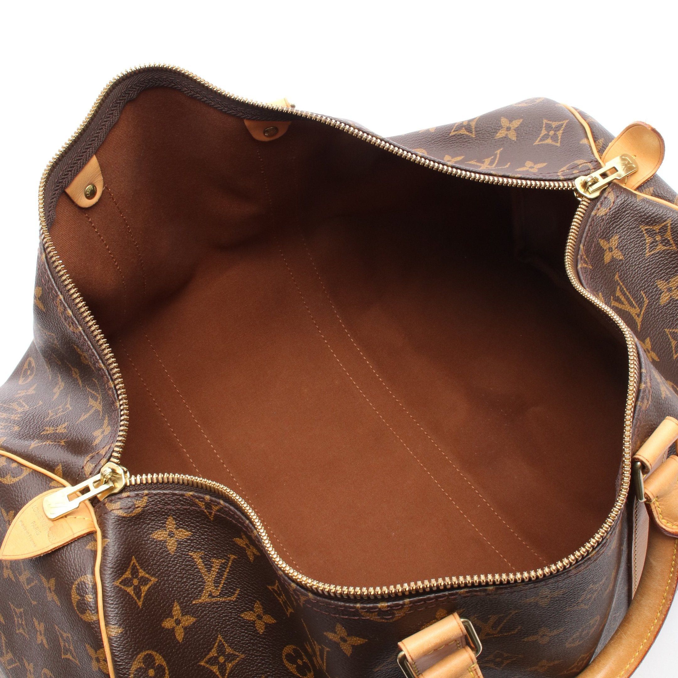 Louis Vuitton Louis Vuitton Keepall 50 Monogram Boston Bag Leather Brown Size ONE SIZE - 3 Thumbnail