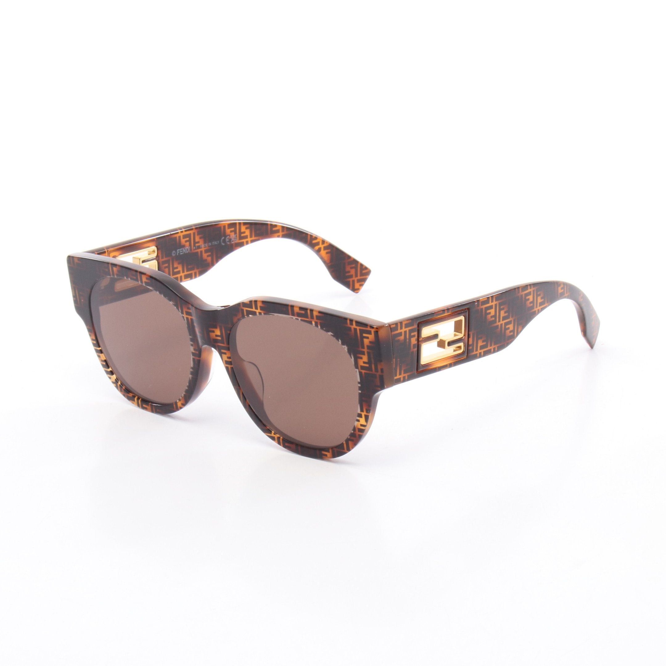 Fendi Fendi Ff Pattern Sunglasses Brown Size ONE SIZE - 2 Thumbnail