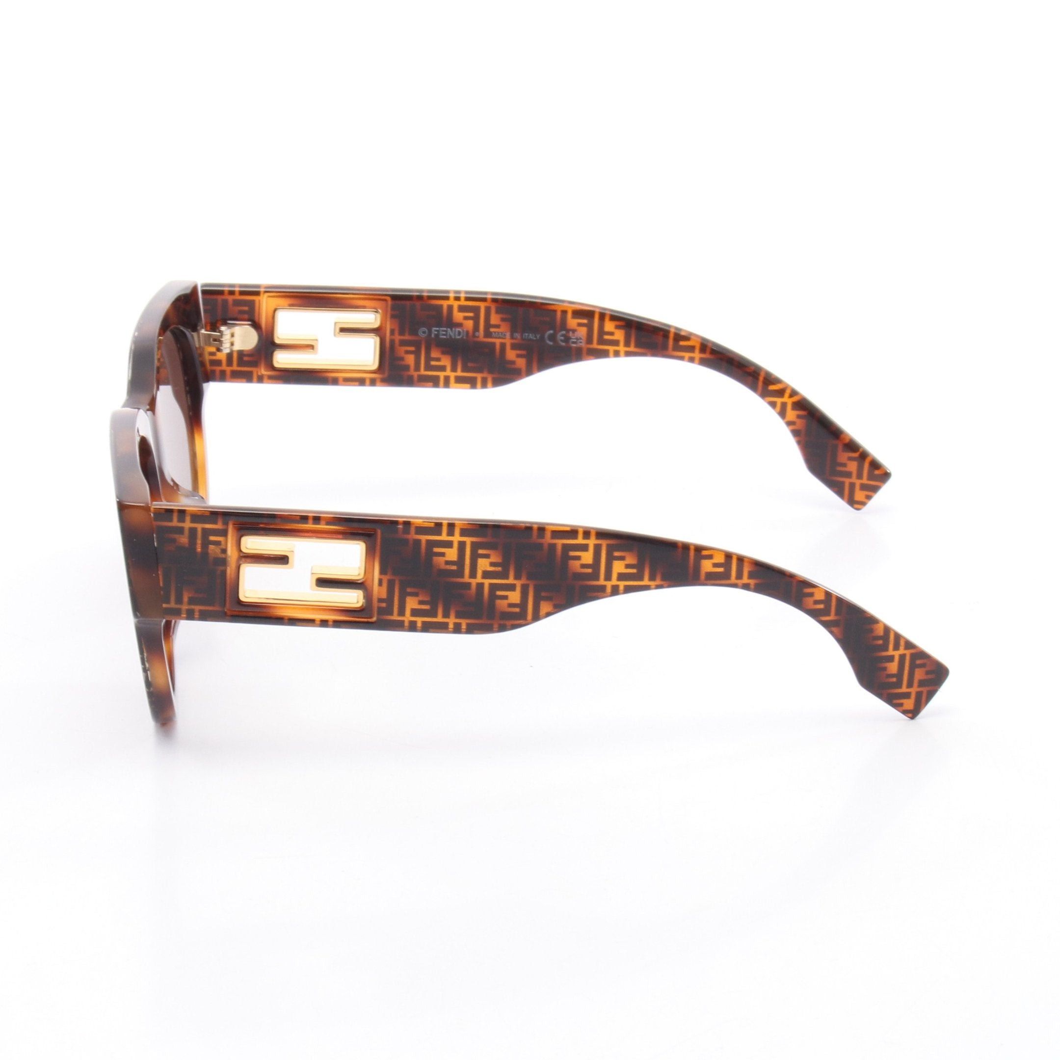 Fendi Fendi Ff Pattern Sunglasses Brown Size ONE SIZE - 3 Thumbnail
