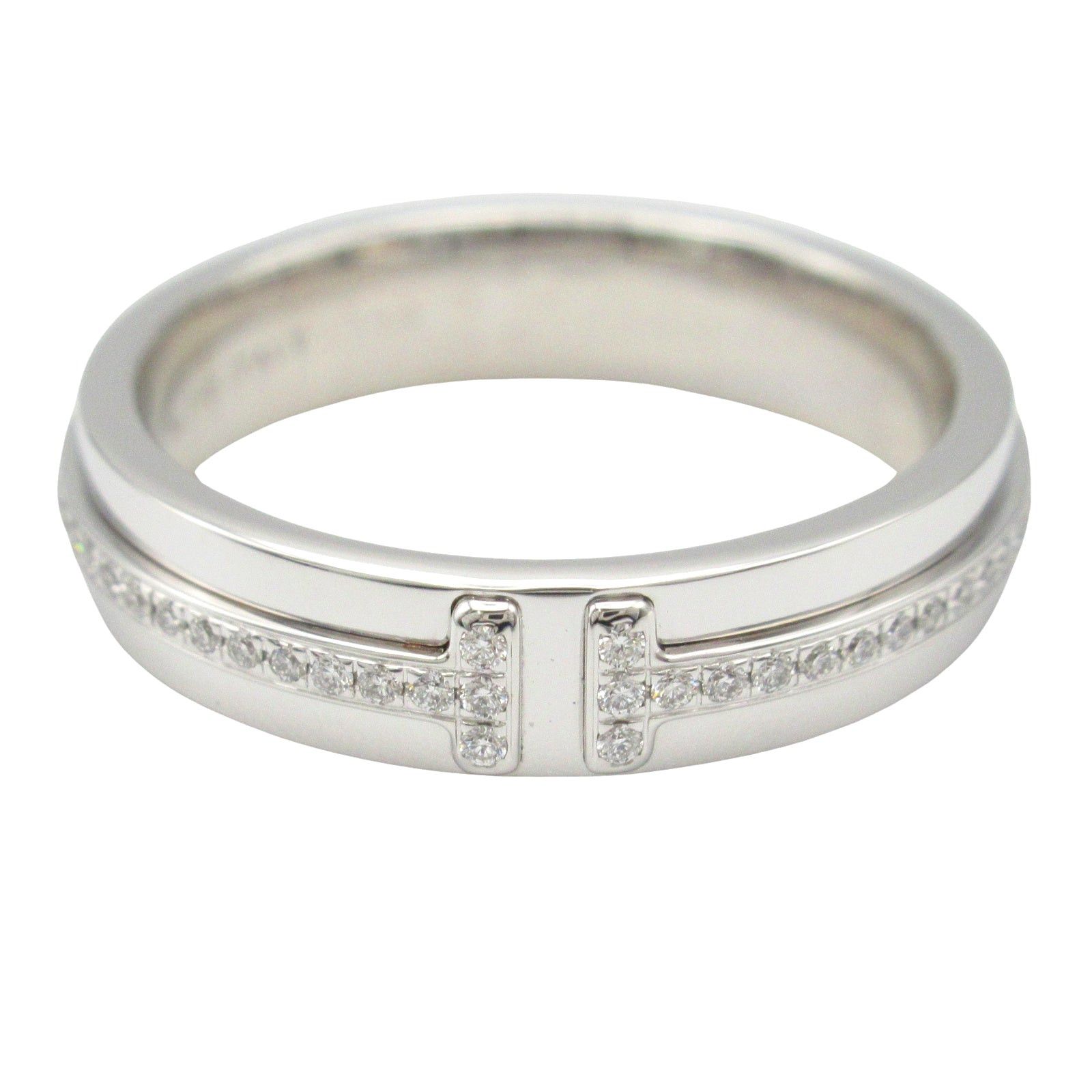 Tiffany & Co. Tiffany Co T Narrow Diamond Ring K18Wg (White Gold) Clear Size ONE SIZE - 2 Thumbnail