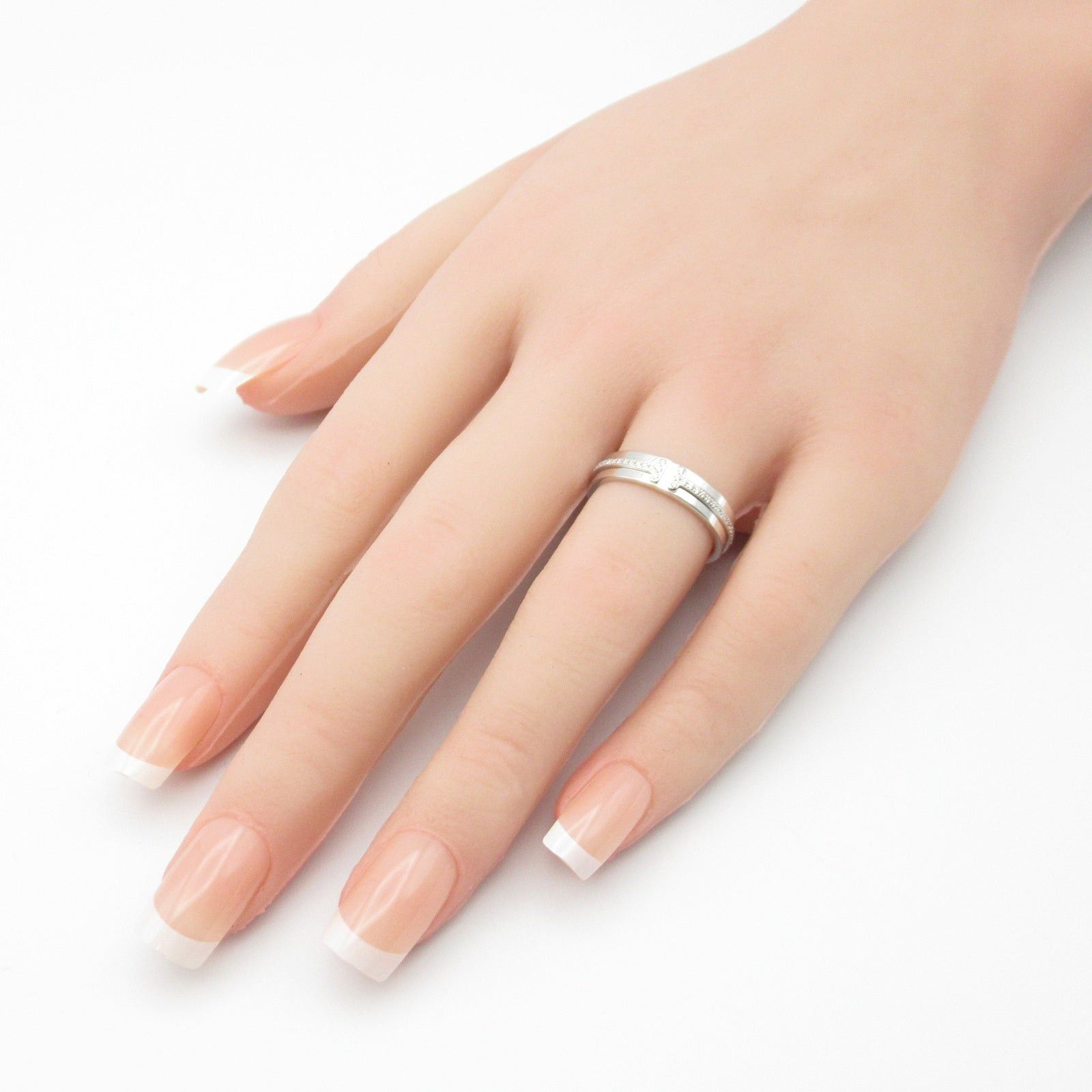 Tiffany & Co. Tiffany Co T Narrow Diamond Ring K18Wg (White Gold) Clear Size ONE SIZE - 8 Thumbnail