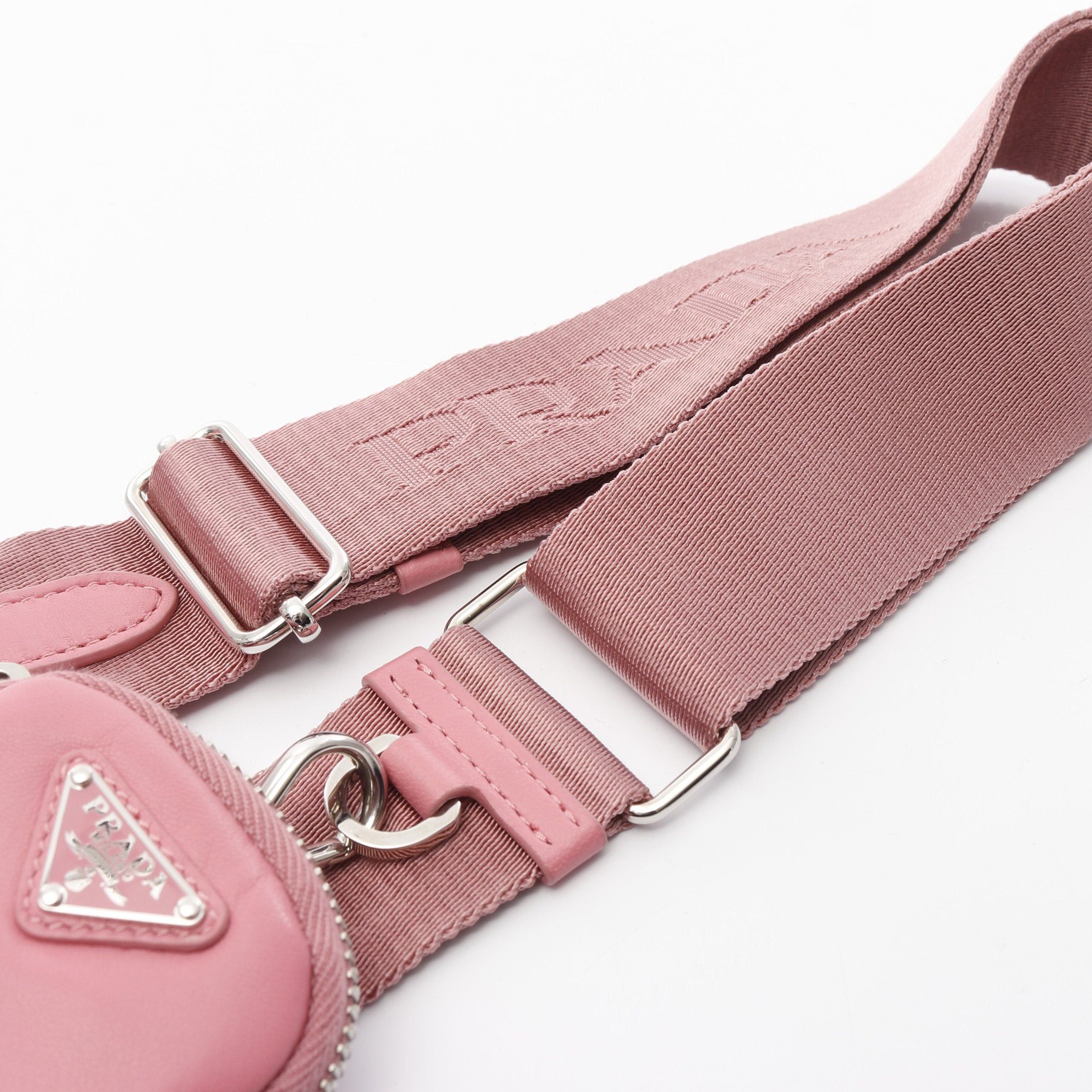 Prada Prada Re-Edition 2005 Embroidery Drill Riamo Fi Chain Shoulder Bag Leather Pink Size ONE SIZE - 7 Thumbnail