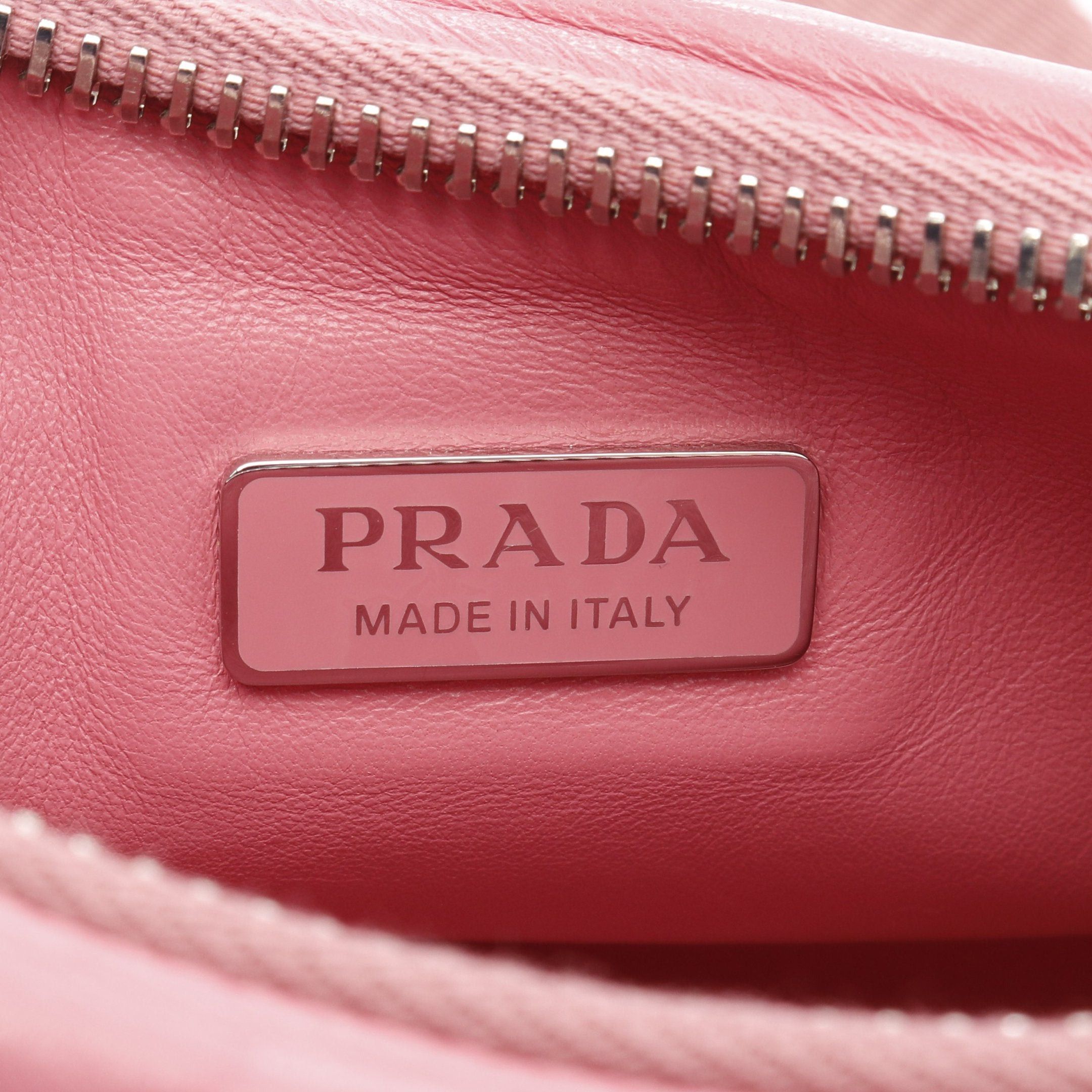 Prada Prada Re-Edition 2005 Embroidery Drill Riamo Fi Chain Shoulder Bag Leather Pink Size ONE SIZE - 4 Thumbnail