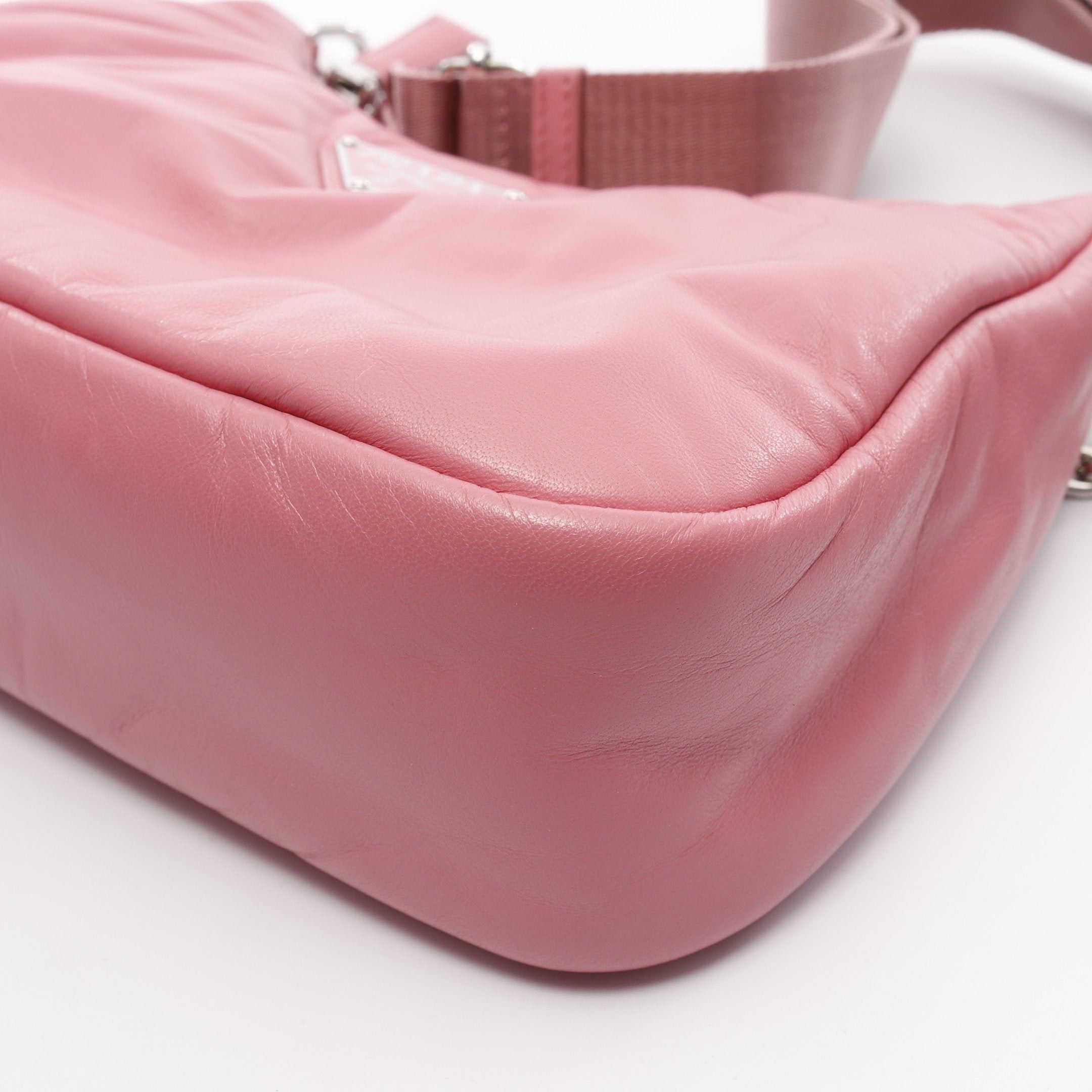 Prada Prada Re-Edition 2005 Embroidery Drill Riamo Fi Chain Shoulder Bag Leather Pink Size ONE SIZE - 9 Thumbnail