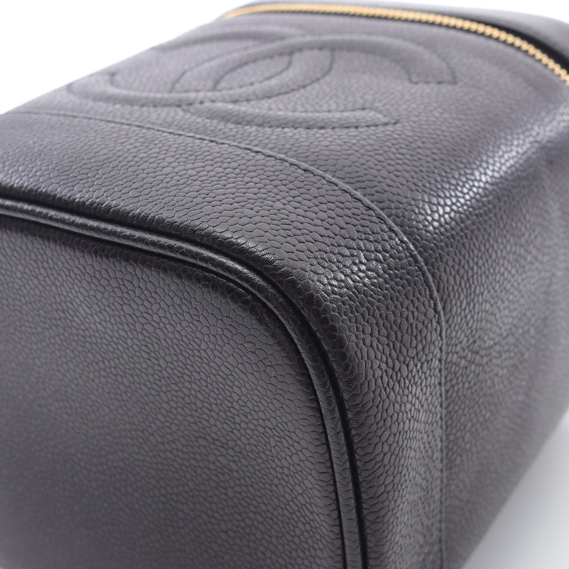 Chanel Chanel Coco Mark Handbag Vanity Bag Caviar Skin Black Gold Hardware Size ONE SIZE - 7 Thumbnail