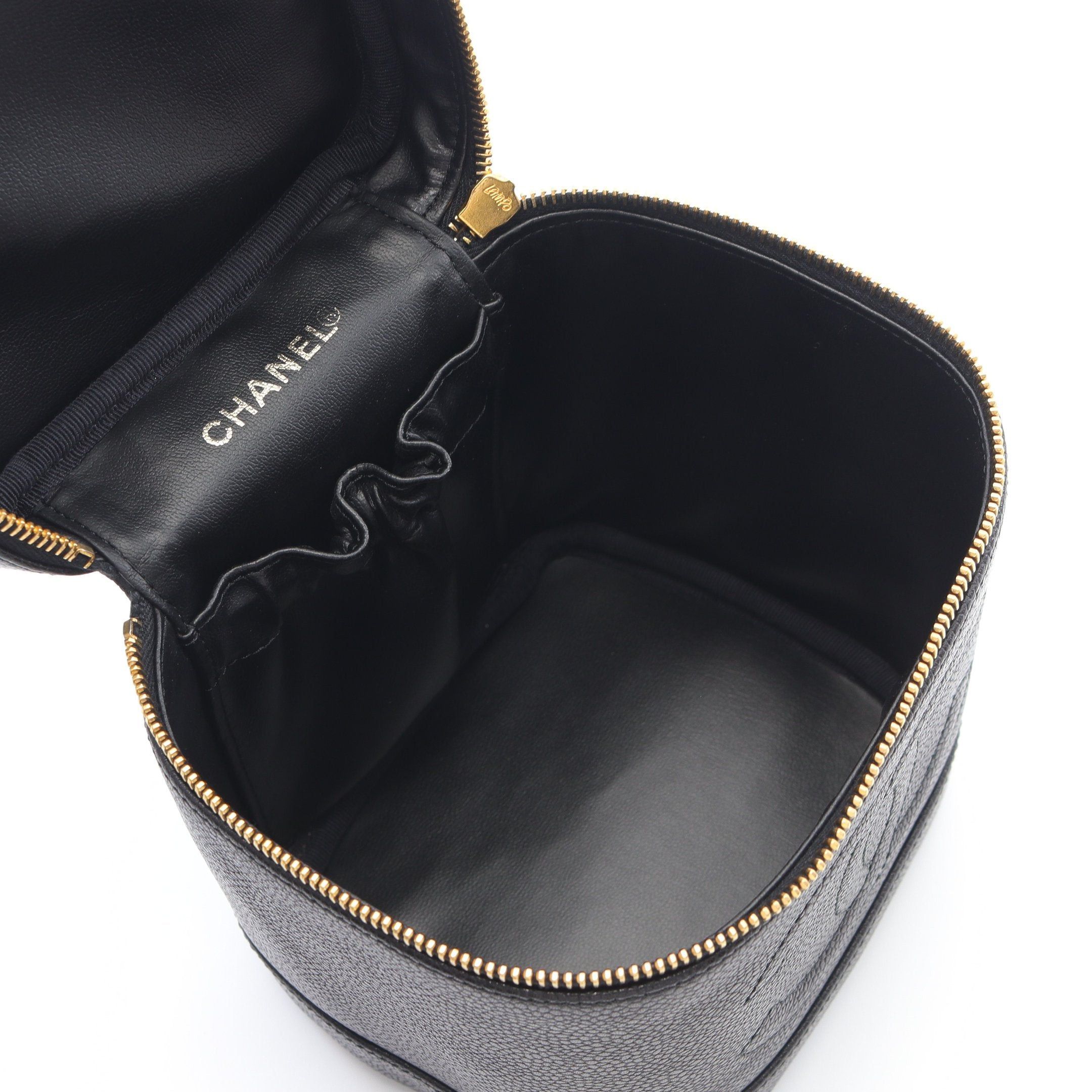 Chanel Chanel Coco Mark Handbag Vanity Bag Caviar Skin Black Gold Hardware Size ONE SIZE - 3 Thumbnail
