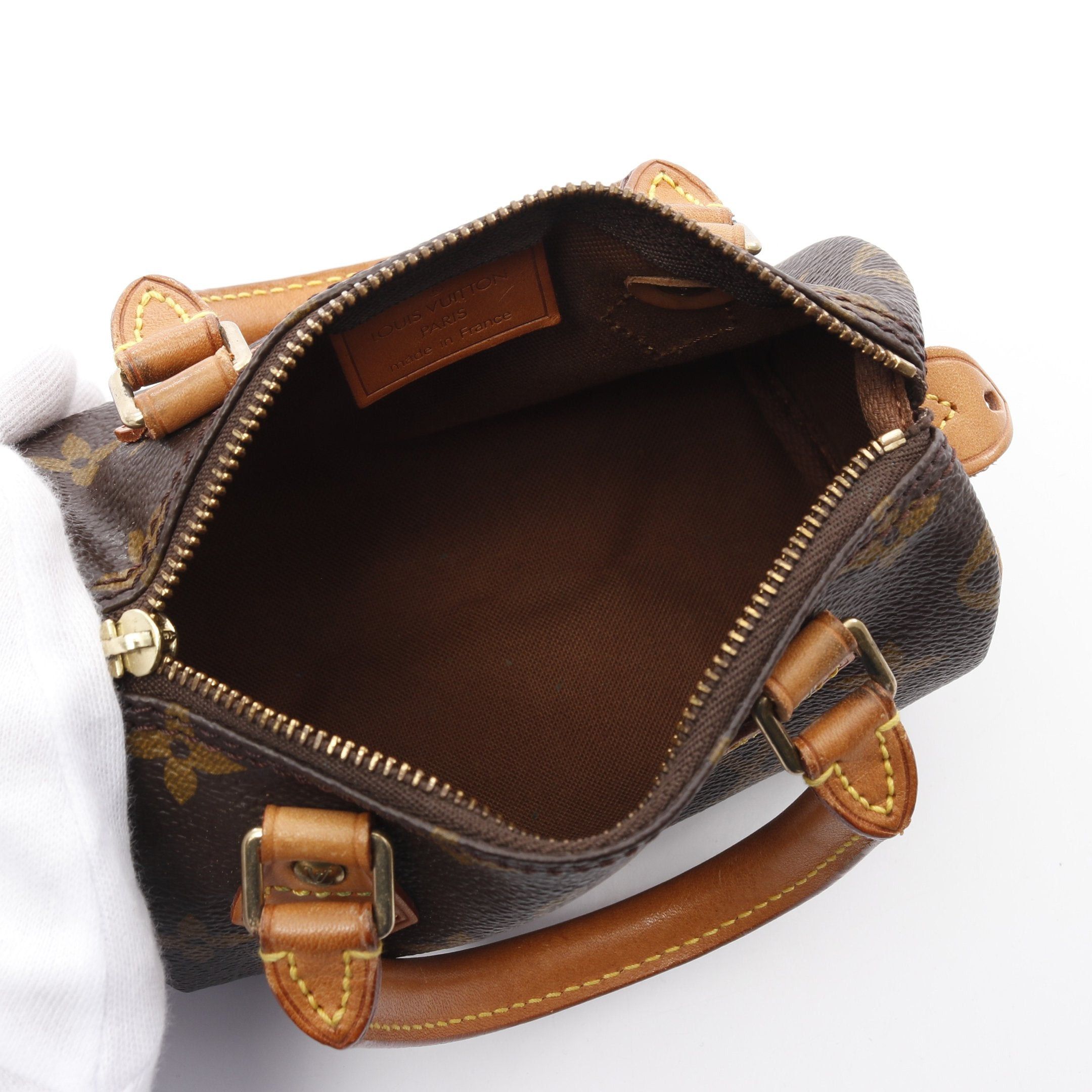 Louis Vuitton Louis Vuitton Mini Speedy Monogram Handbag Leather Brown Size ONE SIZE - 3 Thumbnail
