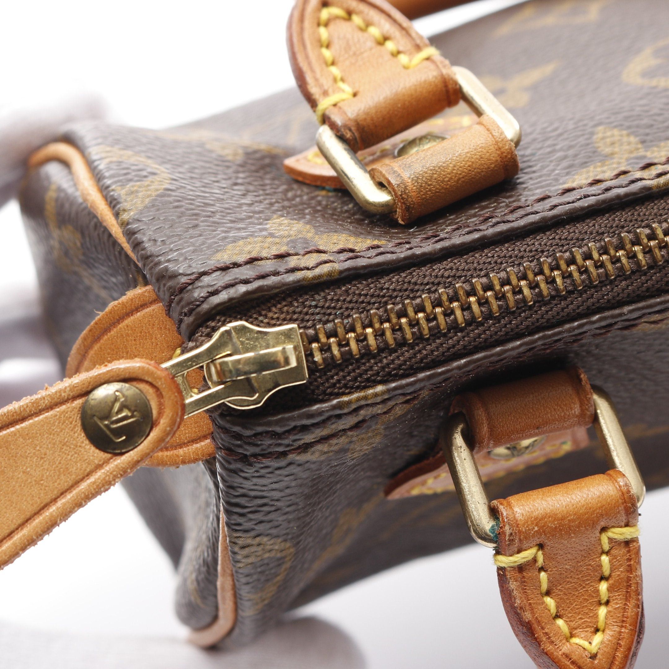 Louis Vuitton Louis Vuitton Mini Speedy Monogram Handbag Leather Brown Size ONE SIZE - 7 Thumbnail