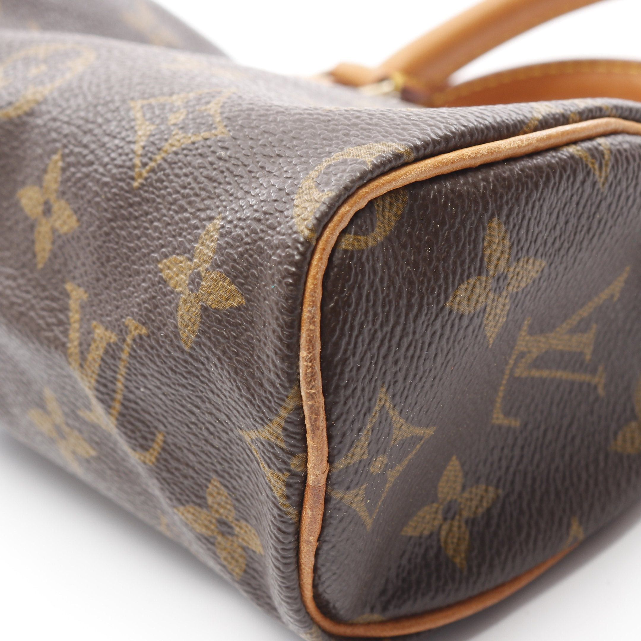Louis Vuitton Louis Vuitton Mini Speedy Monogram Handbag Leather Brown Size ONE SIZE - 9 Thumbnail