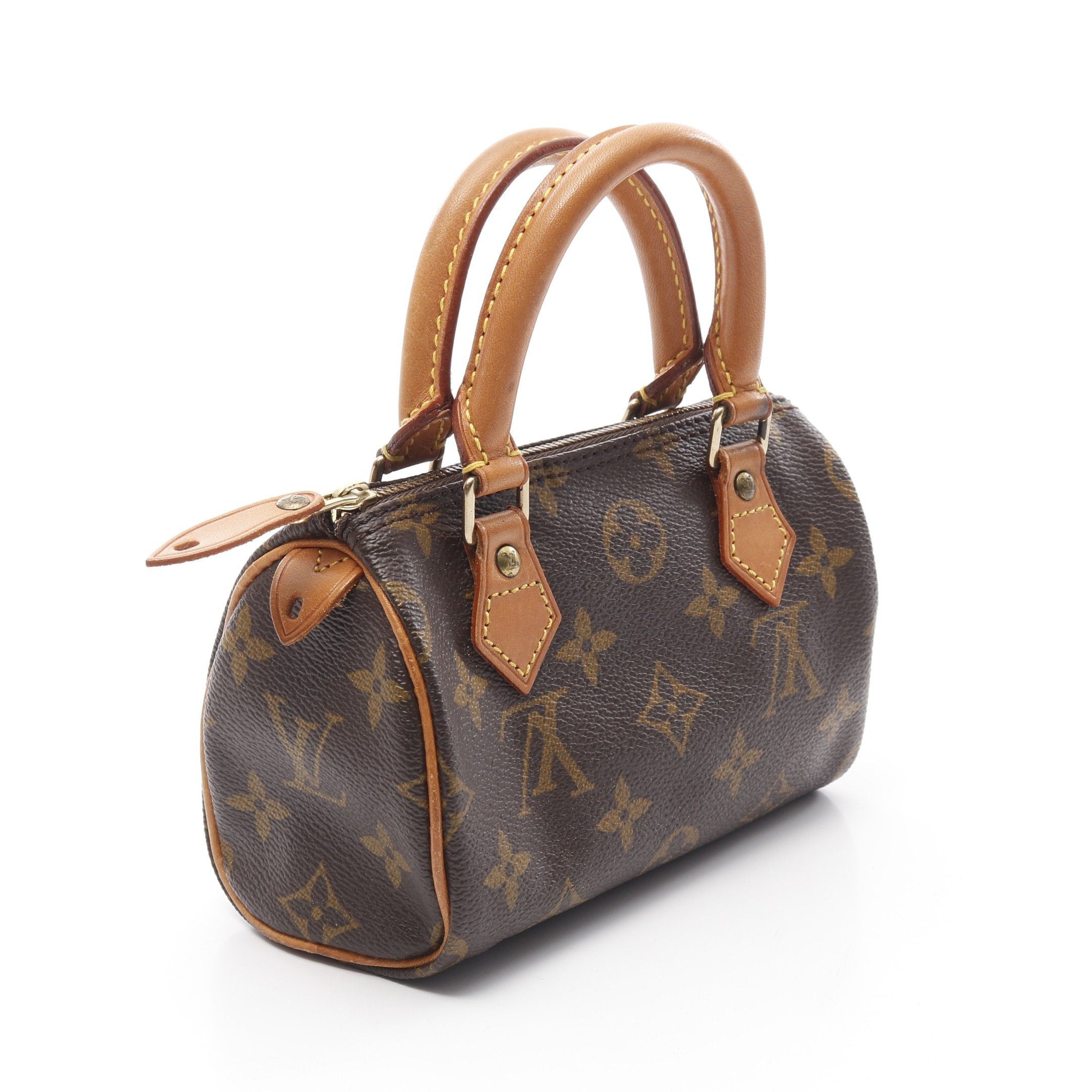 Louis Vuitton Louis Vuitton Mini Speedy Monogram Handbag Leather Brown Size ONE SIZE - 2 Thumbnail