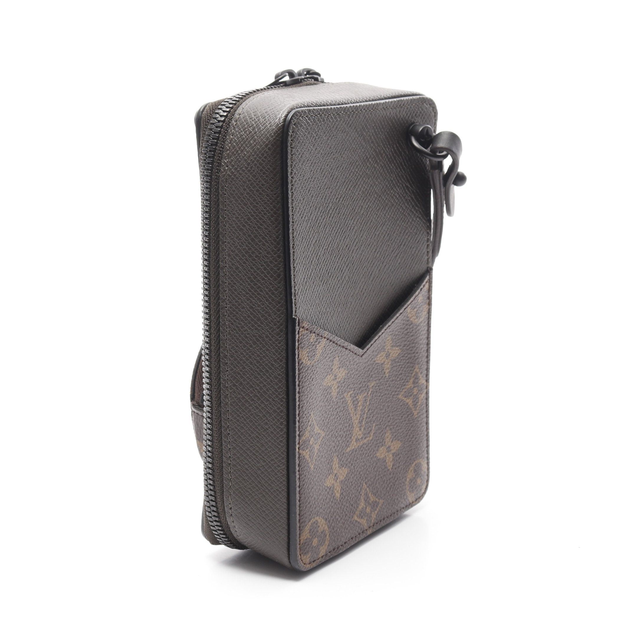 Louis Vuitton Louis Vuitton Phone Box Monogram Taiga Shoulder Bag Leather Brown Dark Gray Size ONE SIZE - 2 Thumbnail