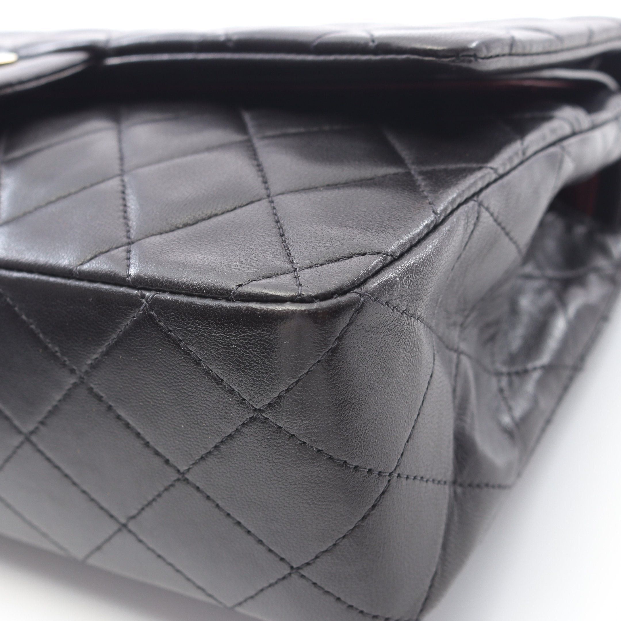 Chanel Chanel Matelasse Double Flap Chain Shoulder Bag Lambskin Black Gold Hardware Size ONE SIZE - 13 Thumbnail