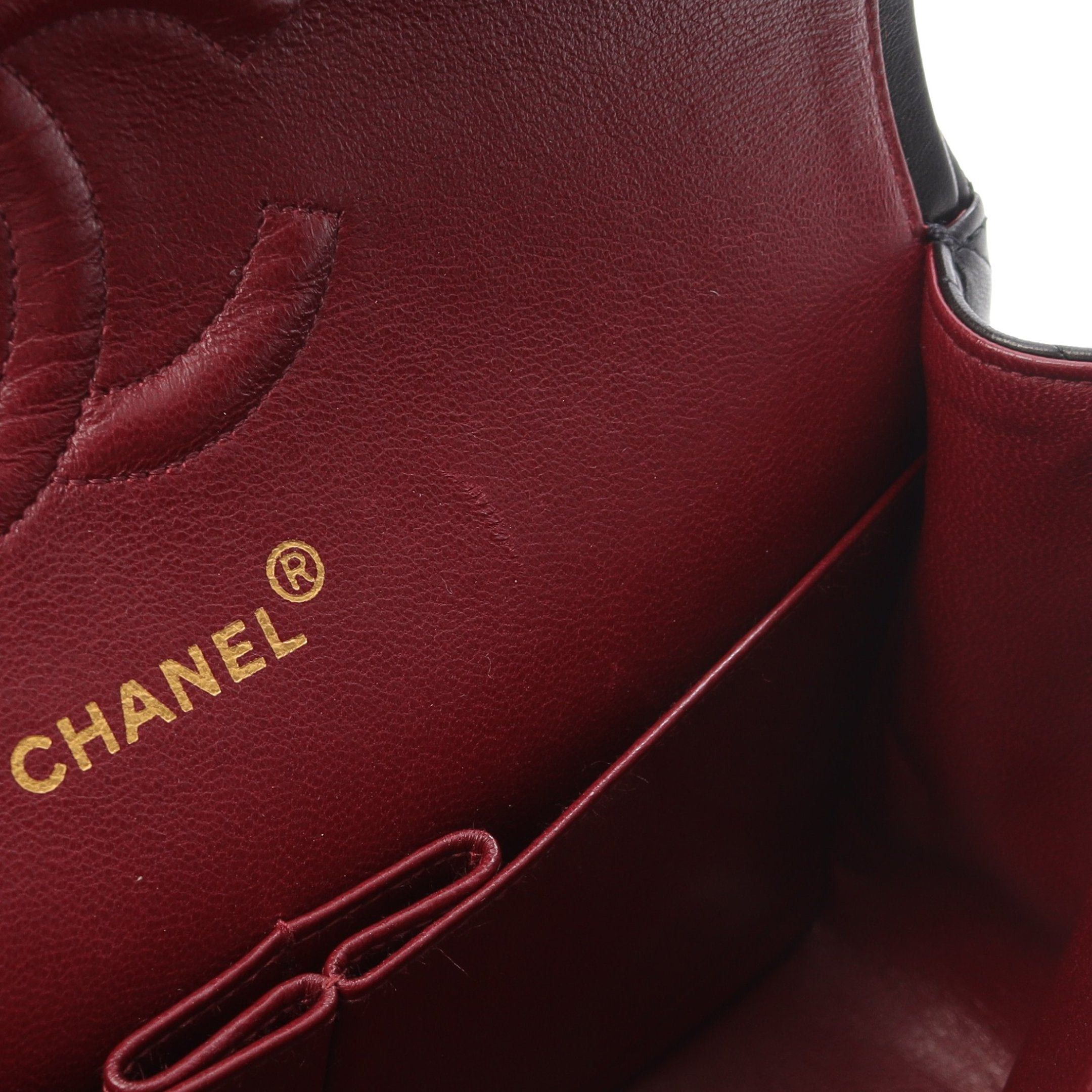 Chanel Chanel Matelasse Double Flap Chain Shoulder Bag Lambskin Black Gold Hardware Size ONE SIZE - 10 Thumbnail