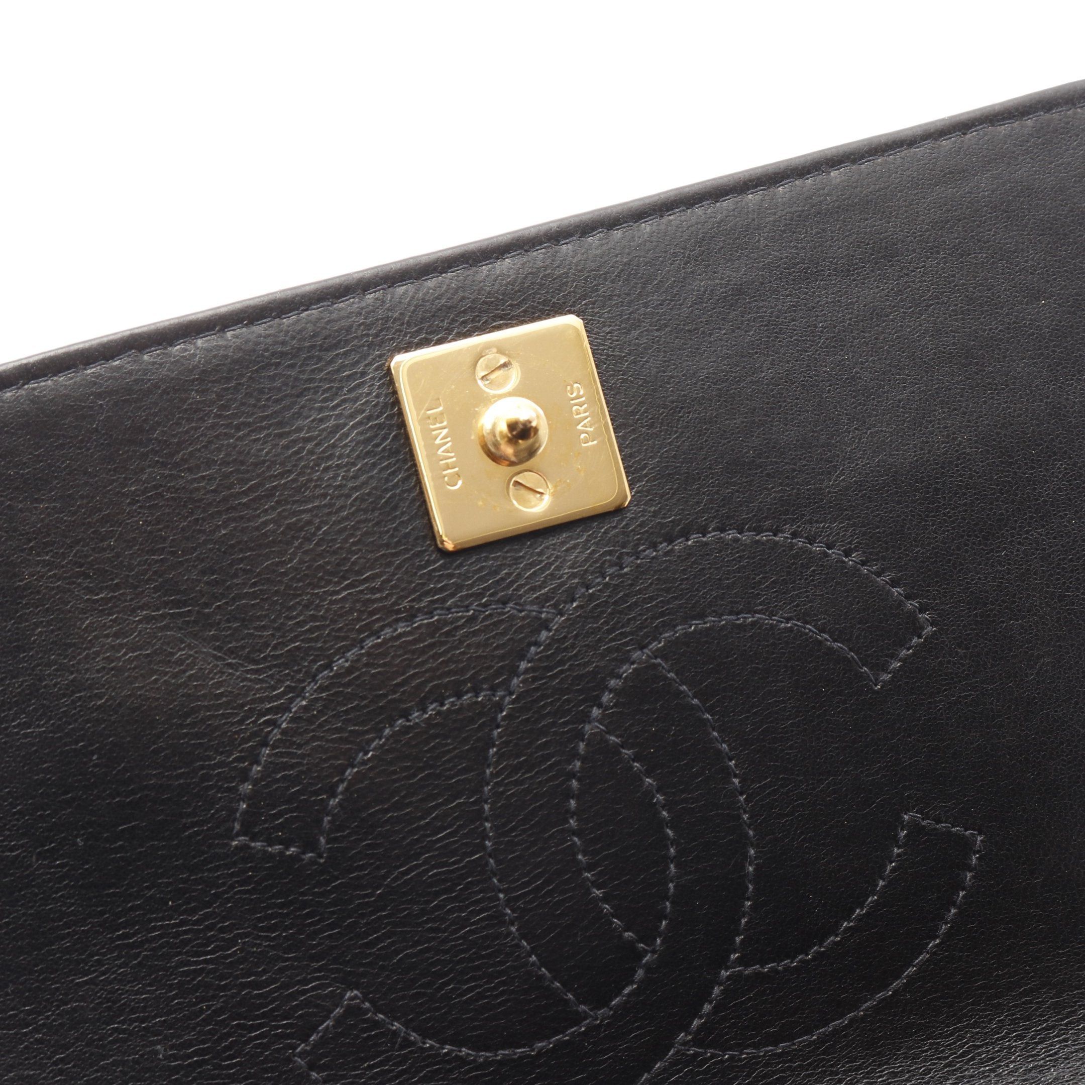 Chanel Chanel Mini Matelasse Full Flap Chain Shoulder Bag Lambskin Black Gold Hardware Size ONE SIZE - 8 Thumbnail