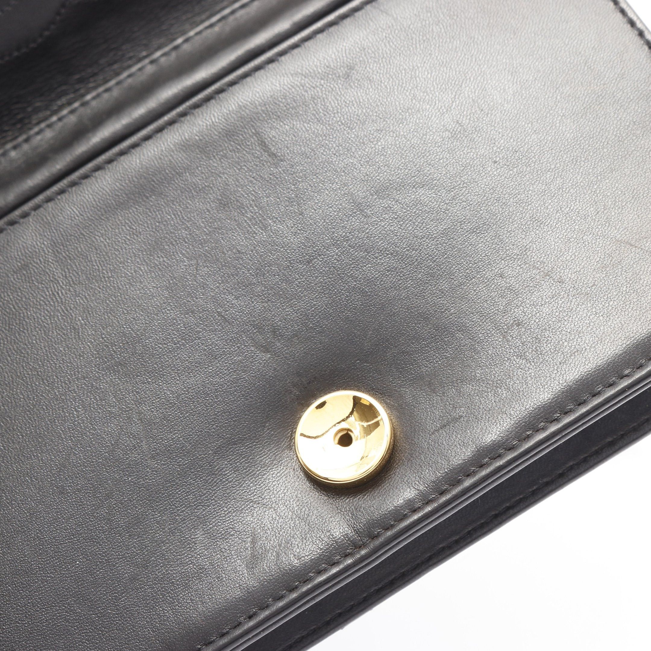 Chanel Chanel Mini Matelasse Full Flap Chain Shoulder Bag Lambskin Black Gold Hardware Size ONE SIZE - 7 Thumbnail