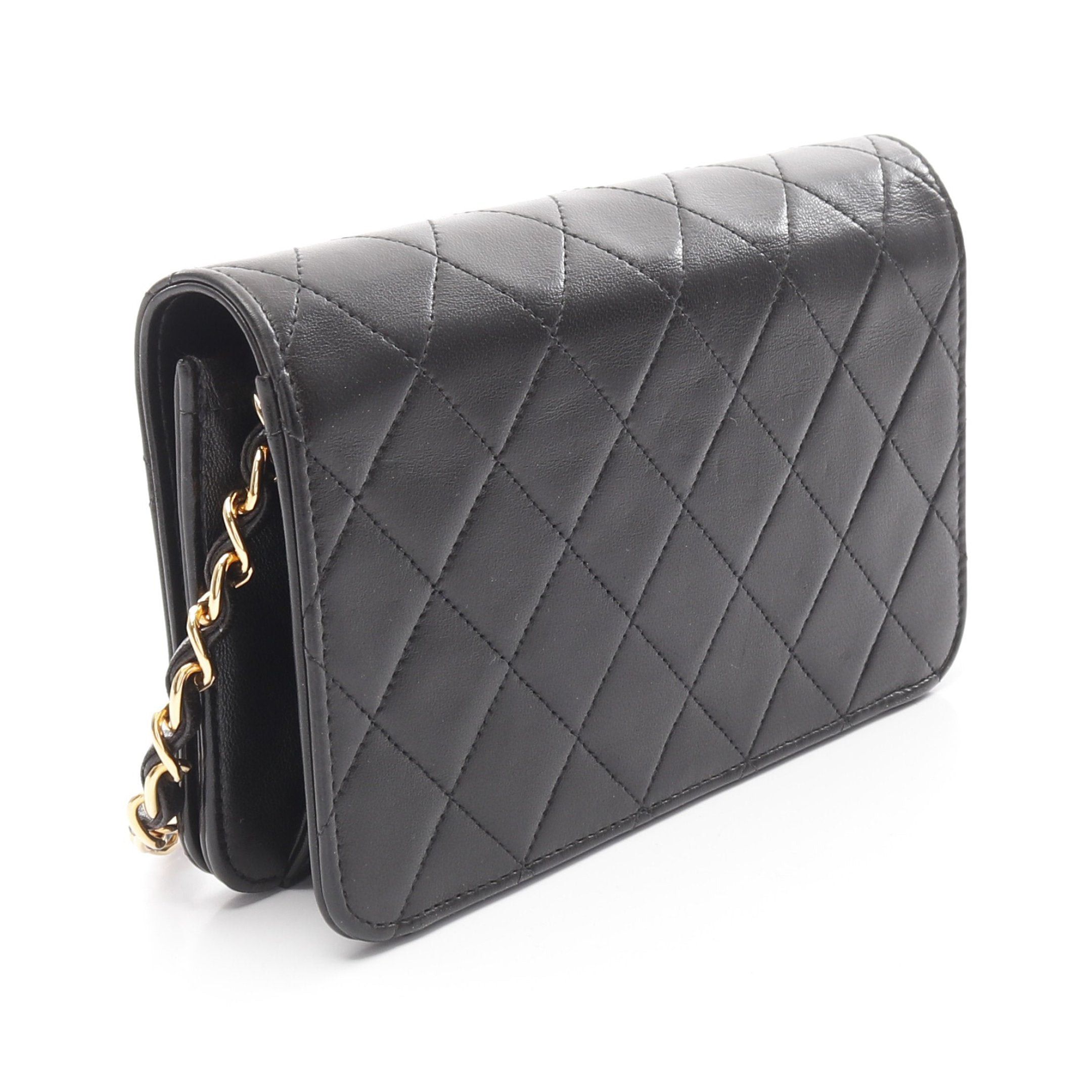 Chanel Chanel Mini Matelasse Full Flap Chain Shoulder Bag Lambskin Black Gold Hardware Size ONE SIZE - 2 Thumbnail