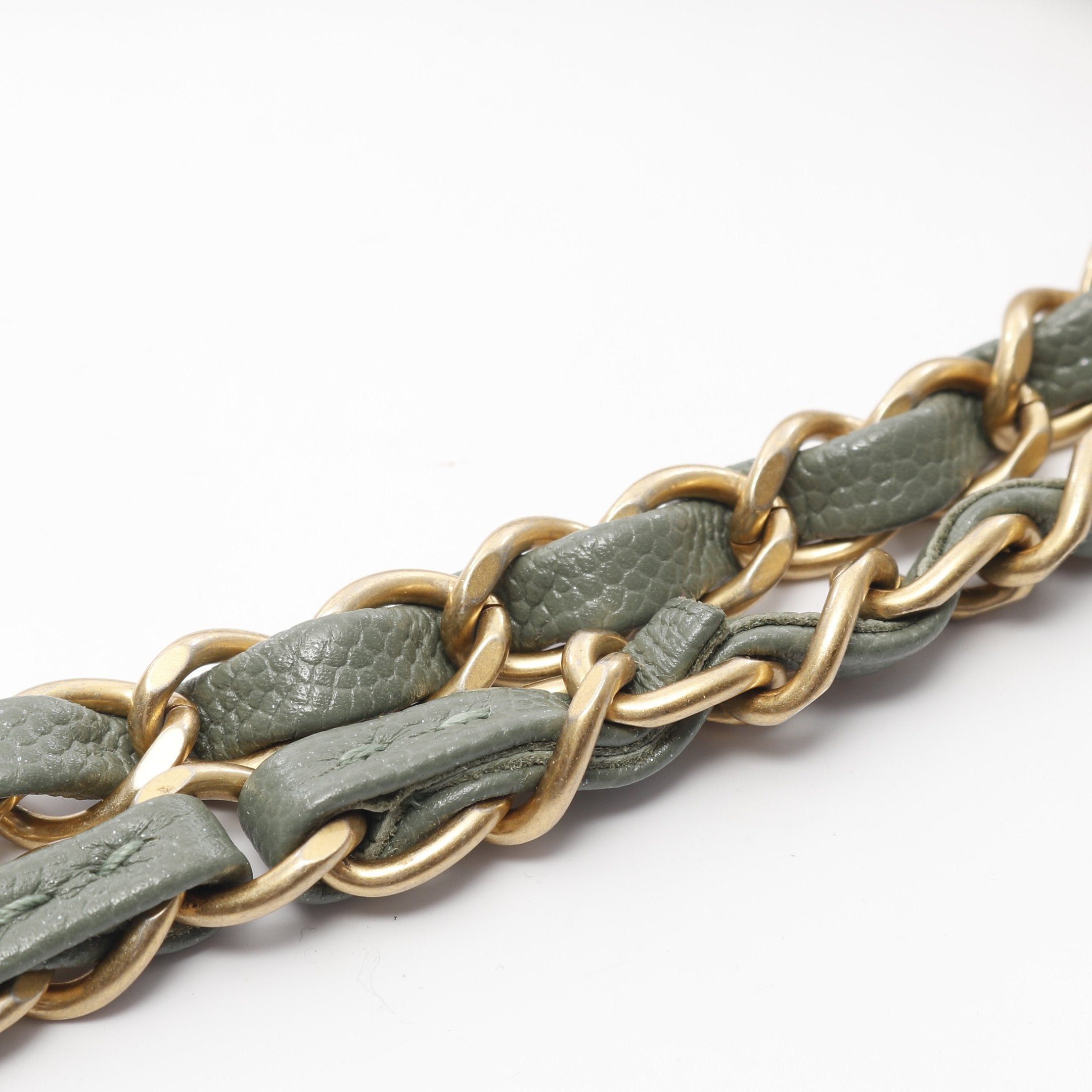 Chanel Chanel Matelasse Double Flap Chain Shoulder Bag Caviar Skin Light Green Gold Hardware Size ONE SIZE - 9 Thumbnail