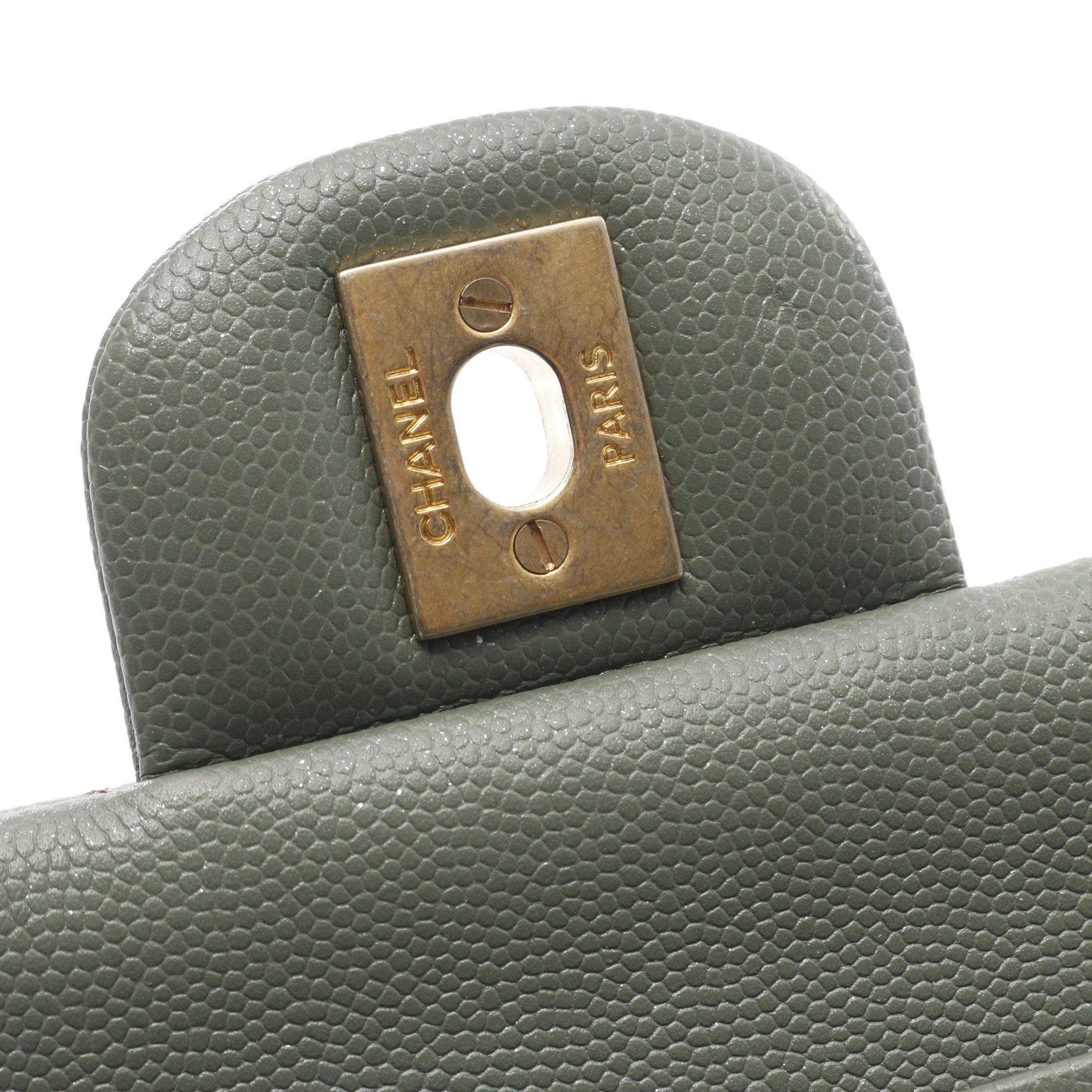 Chanel Chanel Matelasse Double Flap Chain Shoulder Bag Caviar Skin Light Green Gold Hardware Size ONE SIZE - 6 Thumbnail