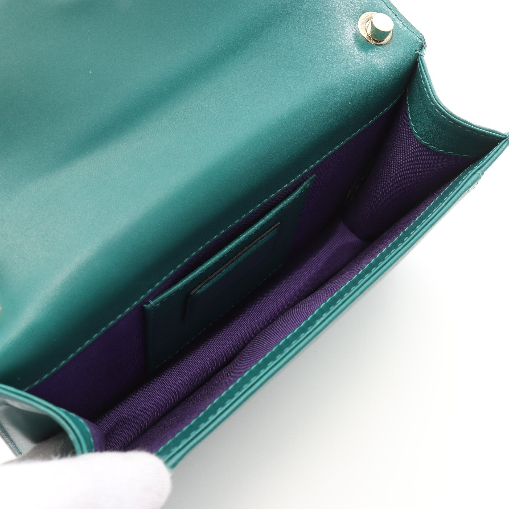 Bvlgari Bvlgari Serpenti Forever Chain Shoulder Bag Leather Green Size ONE SIZE - 3 Thumbnail