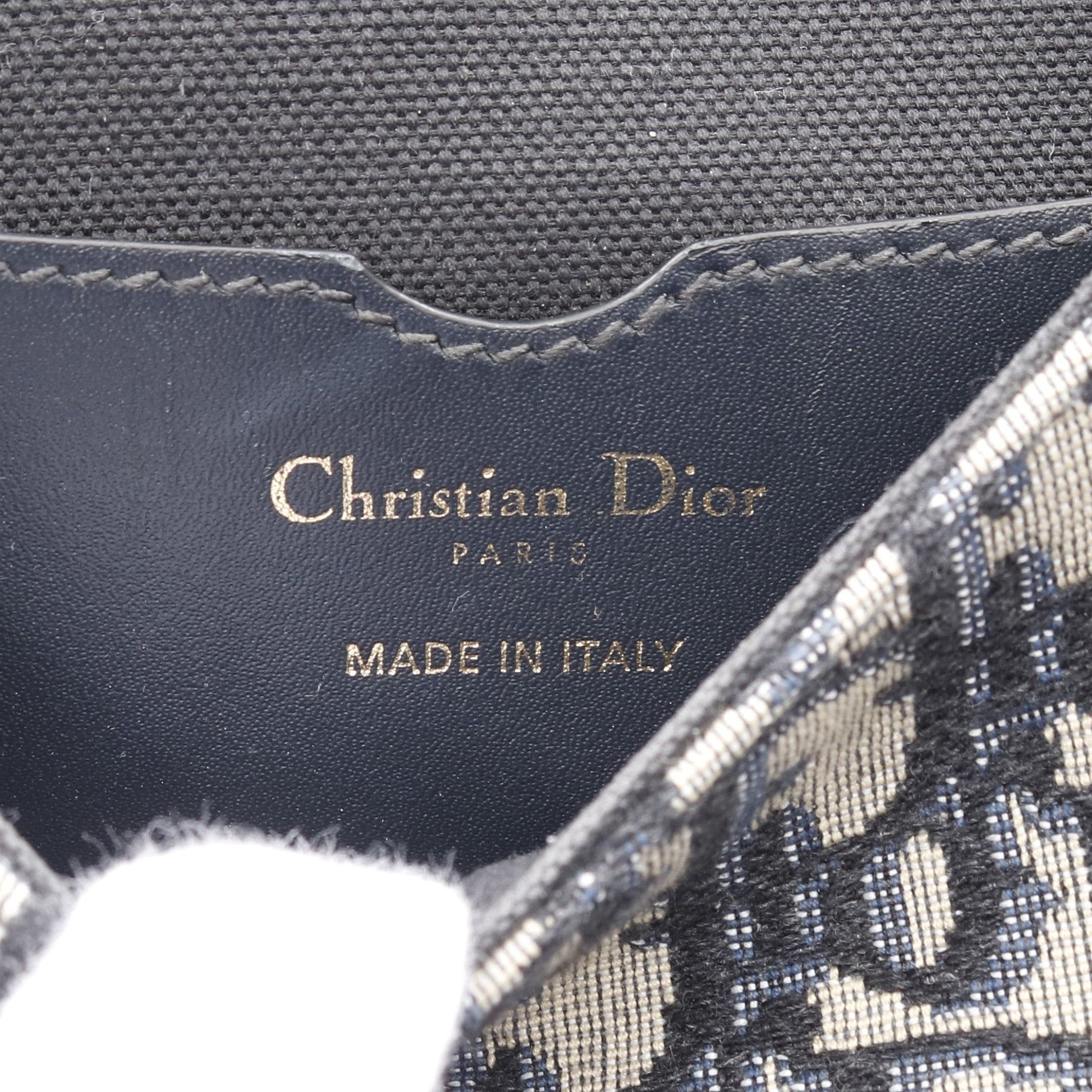 Dior Dior Bobby Medium Oblique Jacquard Shoulder Bag Canvas Leather Beige Navy Size ONE SIZE - 4 Thumbnail