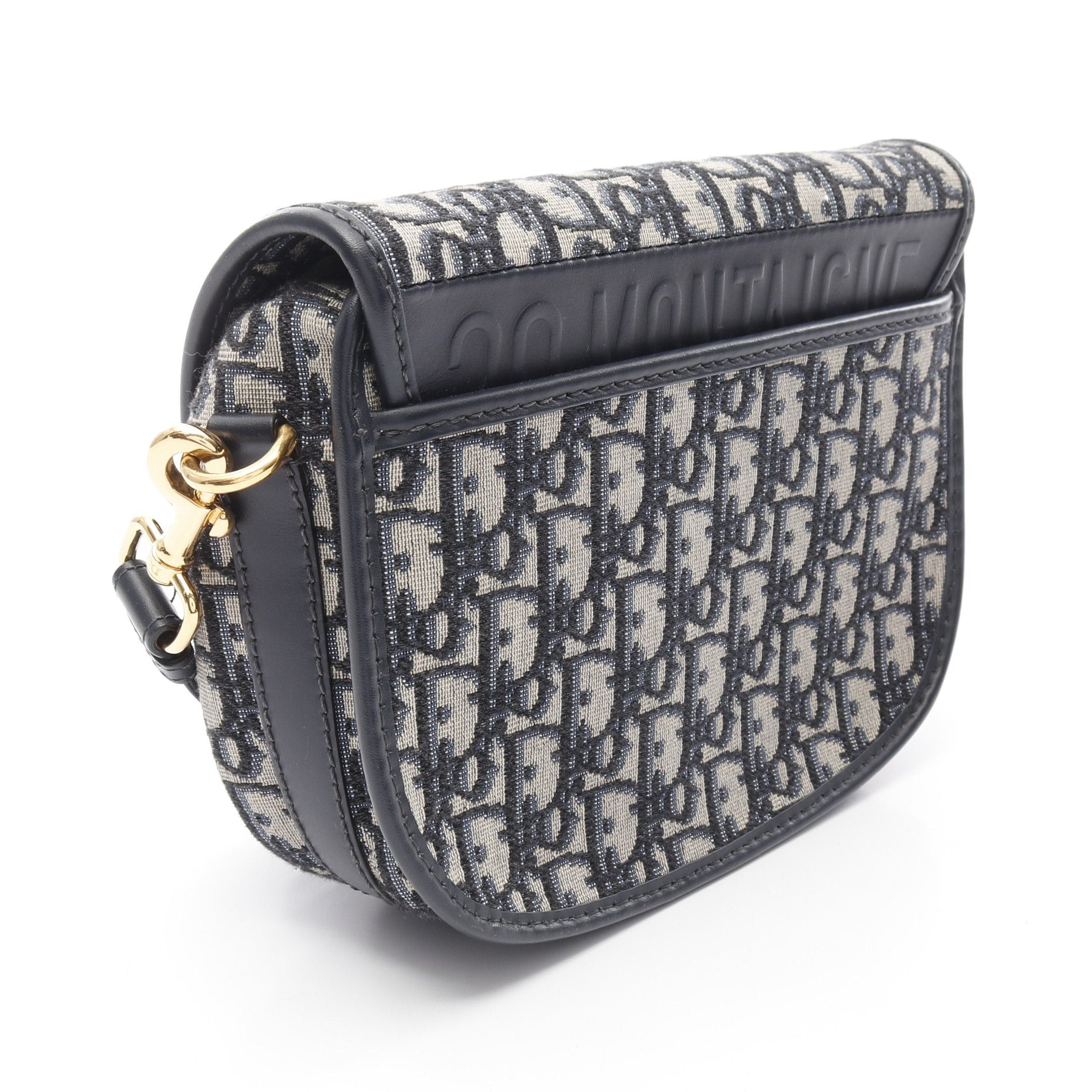 Dior Dior Bobby Medium Oblique Jacquard Shoulder Bag Canvas Leather Beige Navy Size ONE SIZE - 2 Thumbnail