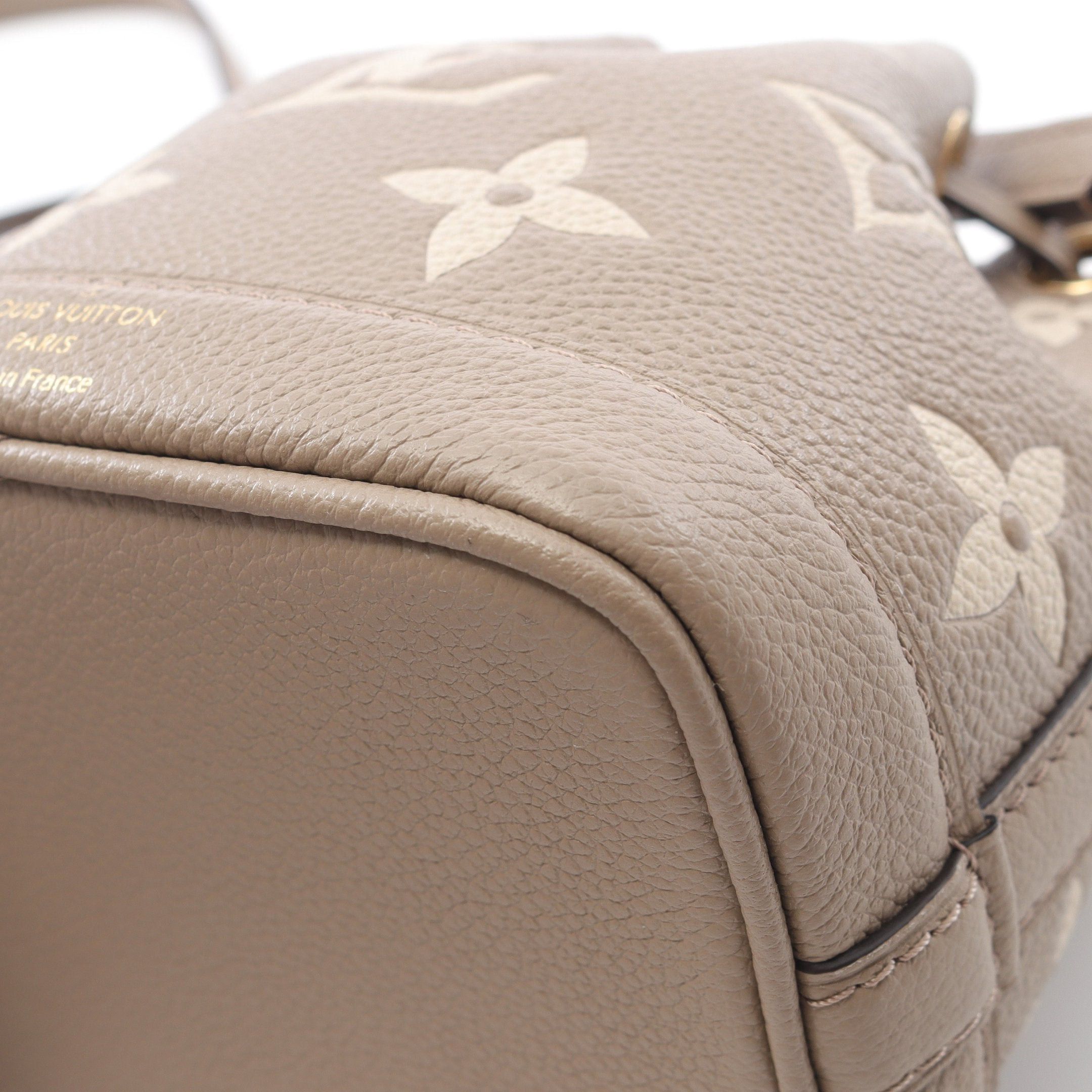 Louis Vuitton Louis Vuitton Nano Noe Bicolor Monogram Empreinte Tourterelle Claim Handbag Leather Gray Beige Ivory Size ONE SIZE - 6 Thumbnail