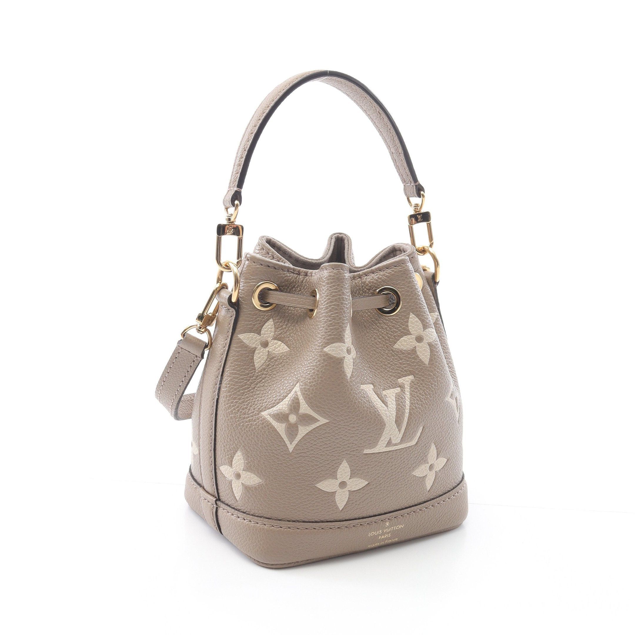 Louis Vuitton Louis Vuitton Nano Noe Bicolor Monogram Empreinte Tourterelle Claim Handbag Leather Gray Beige Ivory Size ONE SIZE - 2 Thumbnail