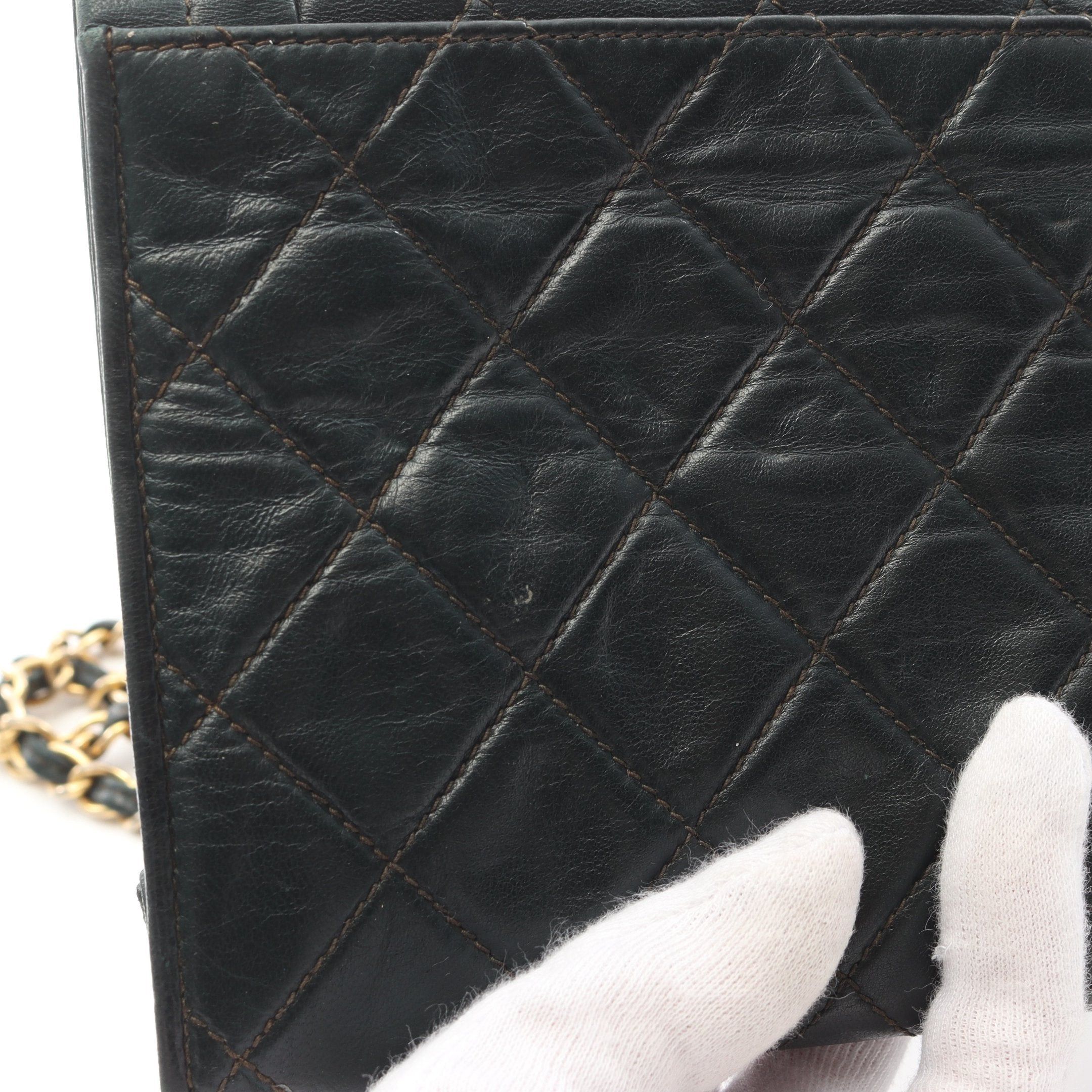 Chanel Chanel Matelasse Chain Shoulder Bag Lambskin Dark Green Gold Hardware Fringe Size ONE SIZE - 10 Thumbnail