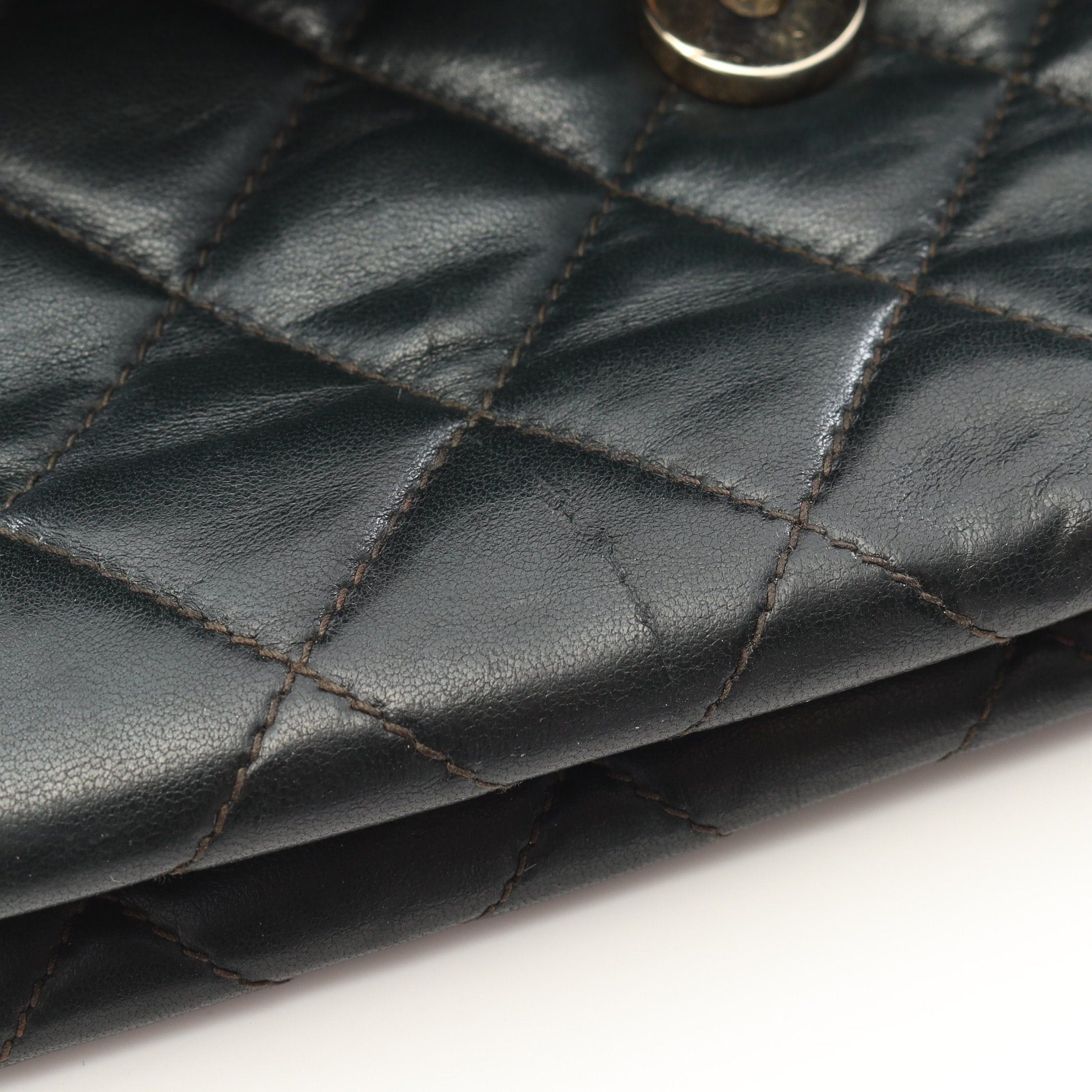 Chanel Chanel Matelasse Chain Shoulder Bag Lambskin Dark Green Gold Hardware Fringe Size ONE SIZE - 8 Thumbnail
