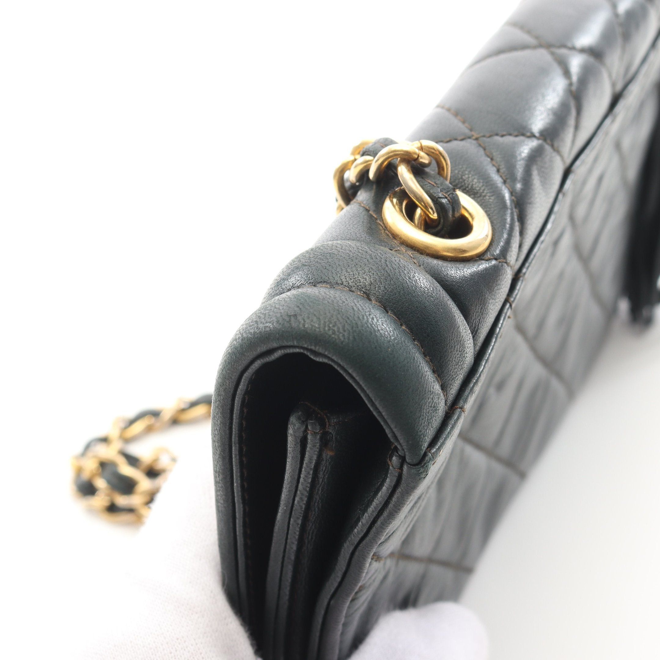 Chanel Chanel Matelasse Chain Shoulder Bag Lambskin Dark Green Gold Hardware Fringe Size ONE SIZE - 11 Thumbnail