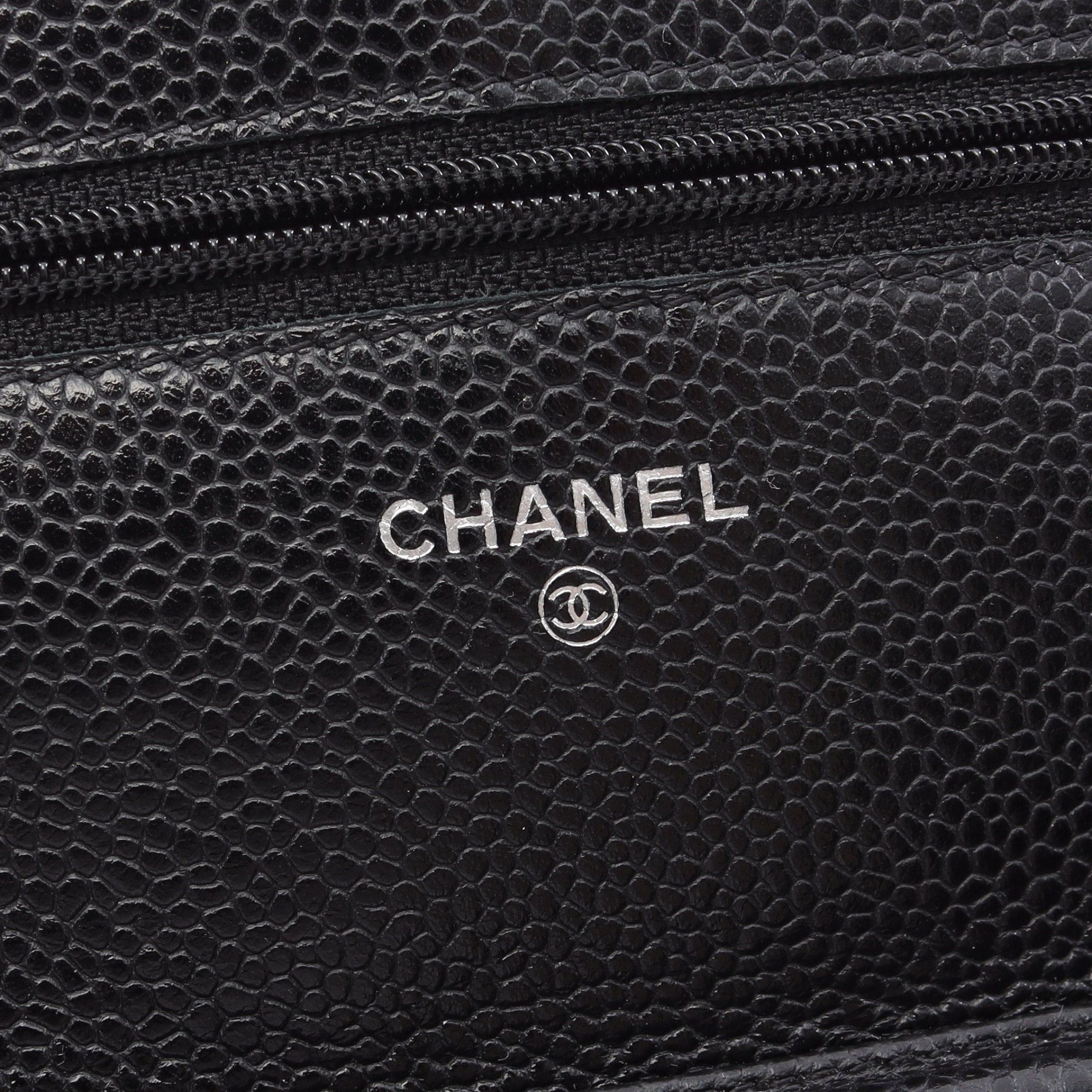 Chanel Chanel Matelasse Chain Wallet Caviar Skin Black Silver Hardware Size ONE SIZE - 4 Thumbnail
