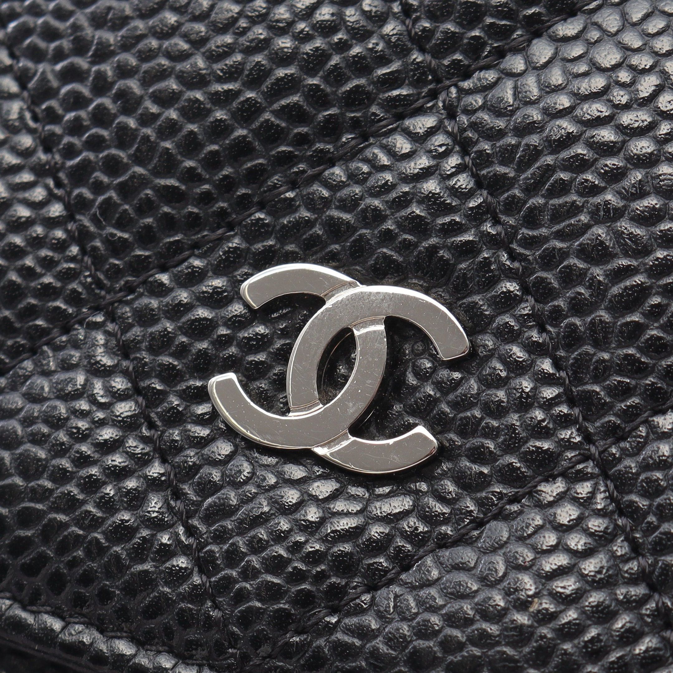 Chanel Chanel Matelasse Chain Wallet Caviar Skin Black Silver Hardware Size ONE SIZE - 9 Thumbnail