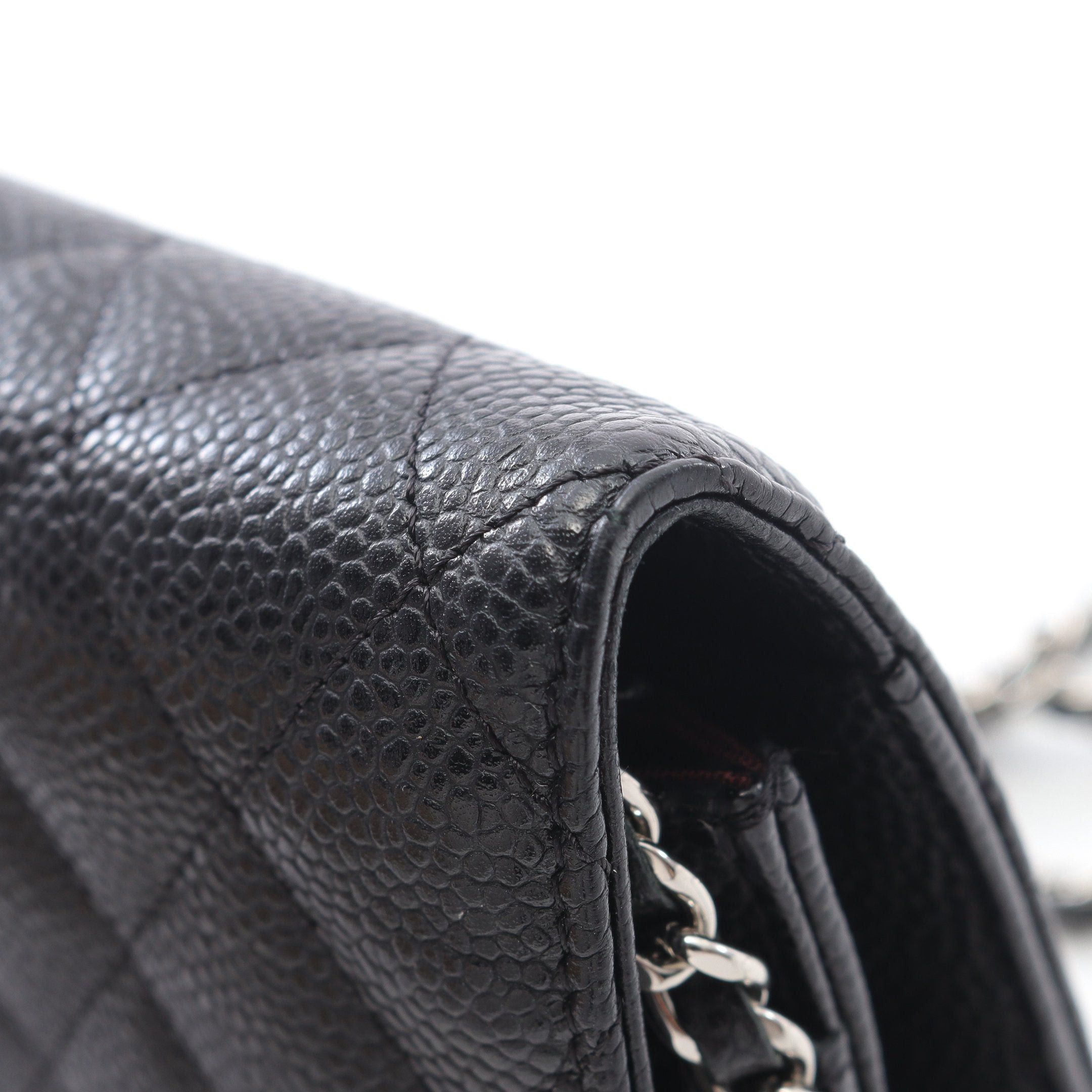 Chanel Chanel Matelasse Chain Wallet Caviar Skin Black Silver Hardware Size ONE SIZE - 10 Thumbnail
