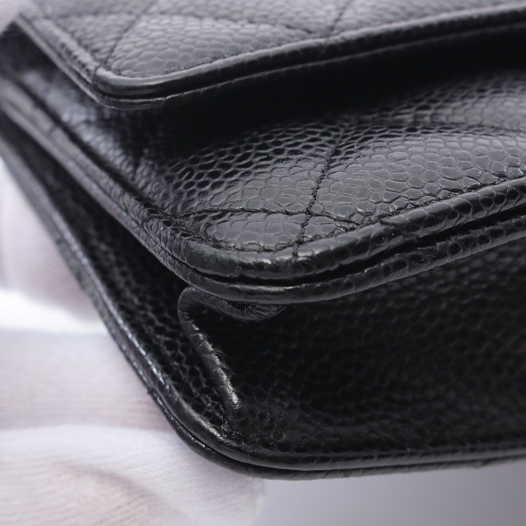 Chanel Chanel Matelasse Chain Wallet Caviar Skin Black Silver Hardware Size ONE SIZE - 8 Thumbnail
