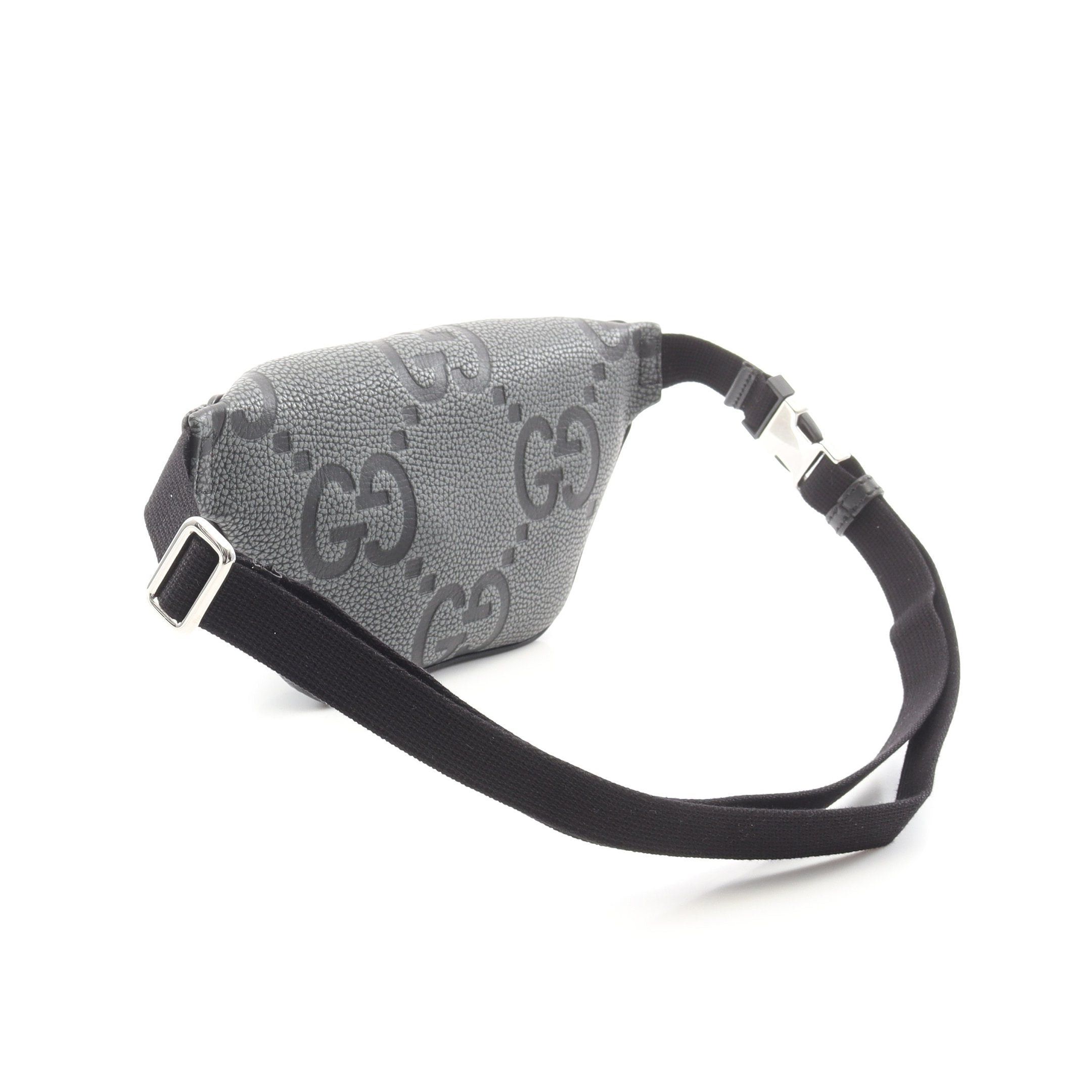 Gucci Gucci Jumbo Gg Small Waist Bag Body Leather Gray Black Size ONE SIZE - 2 Thumbnail