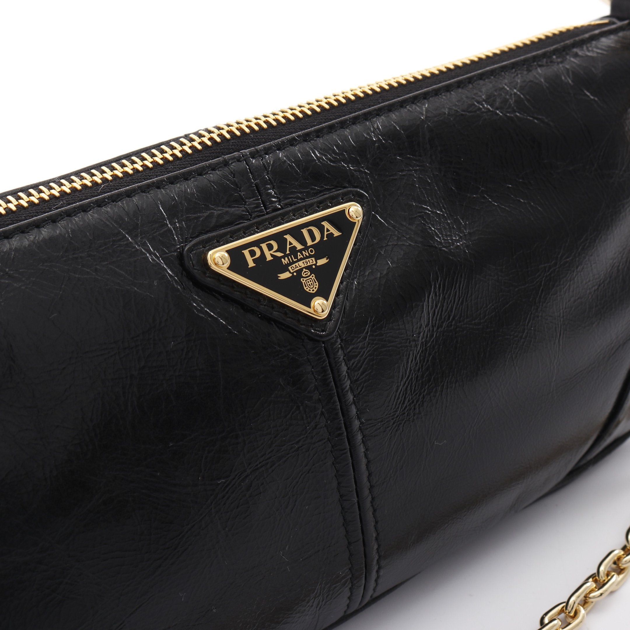 Prada Prada Re-Edition 2002 Chain Shoulder Bag Leather Black Size ONE SIZE - 9 Thumbnail