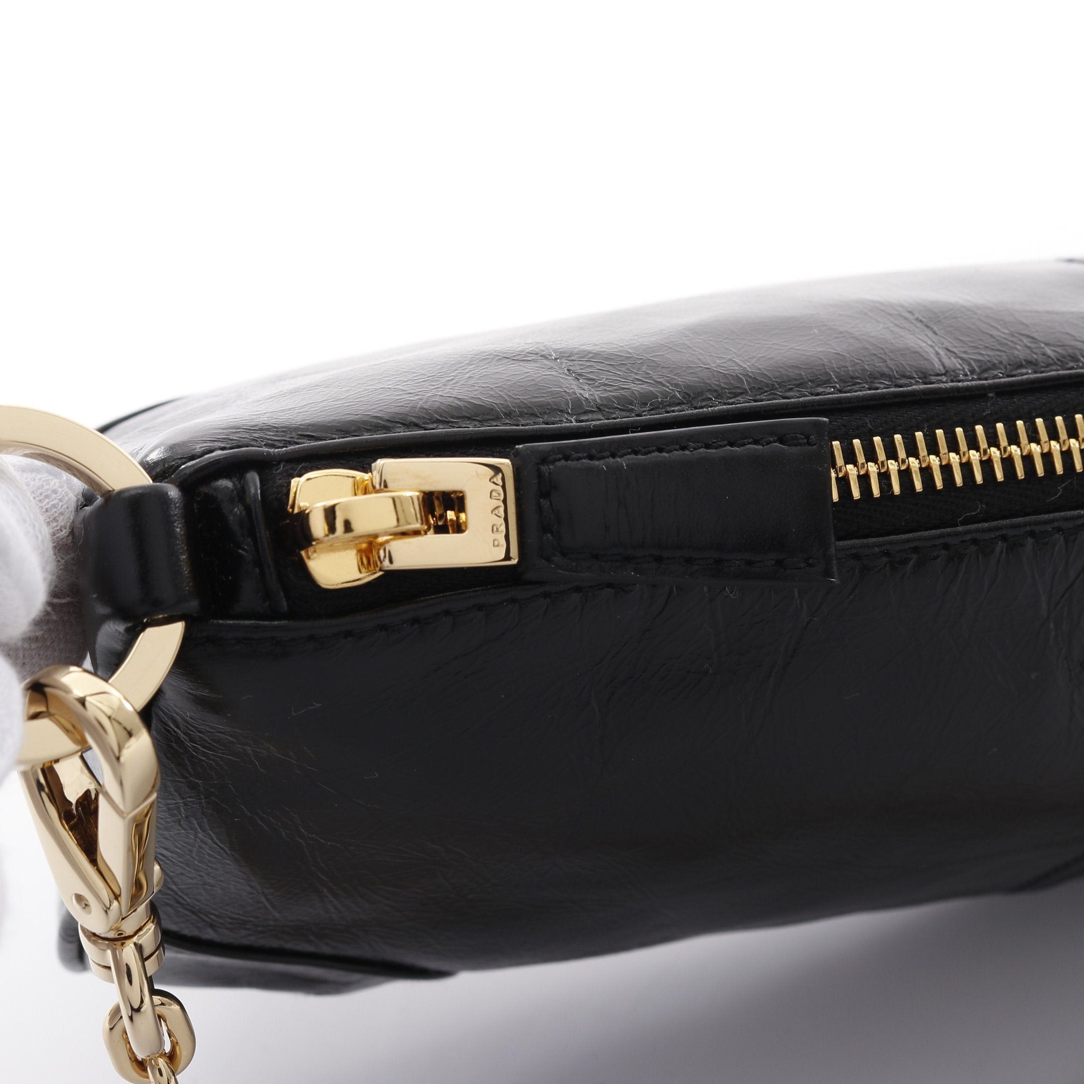 Prada Prada Re-Edition 2002 Chain Shoulder Bag Leather Black Size ONE SIZE - 7 Thumbnail