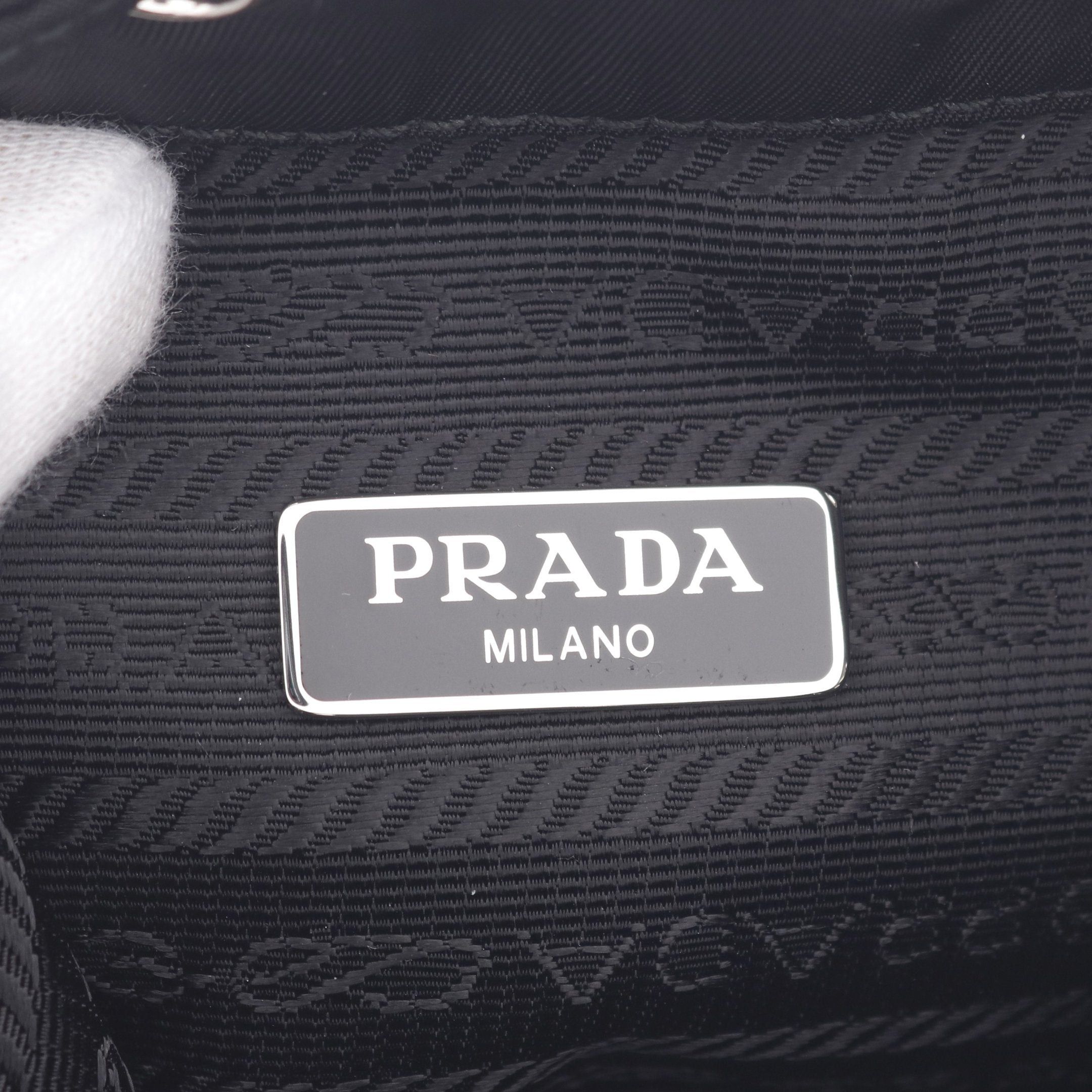 Prada Prada Re-Nylon Pouch Nylon Saffiano Leather Black Purse Size ONE SIZE - 4 Thumbnail