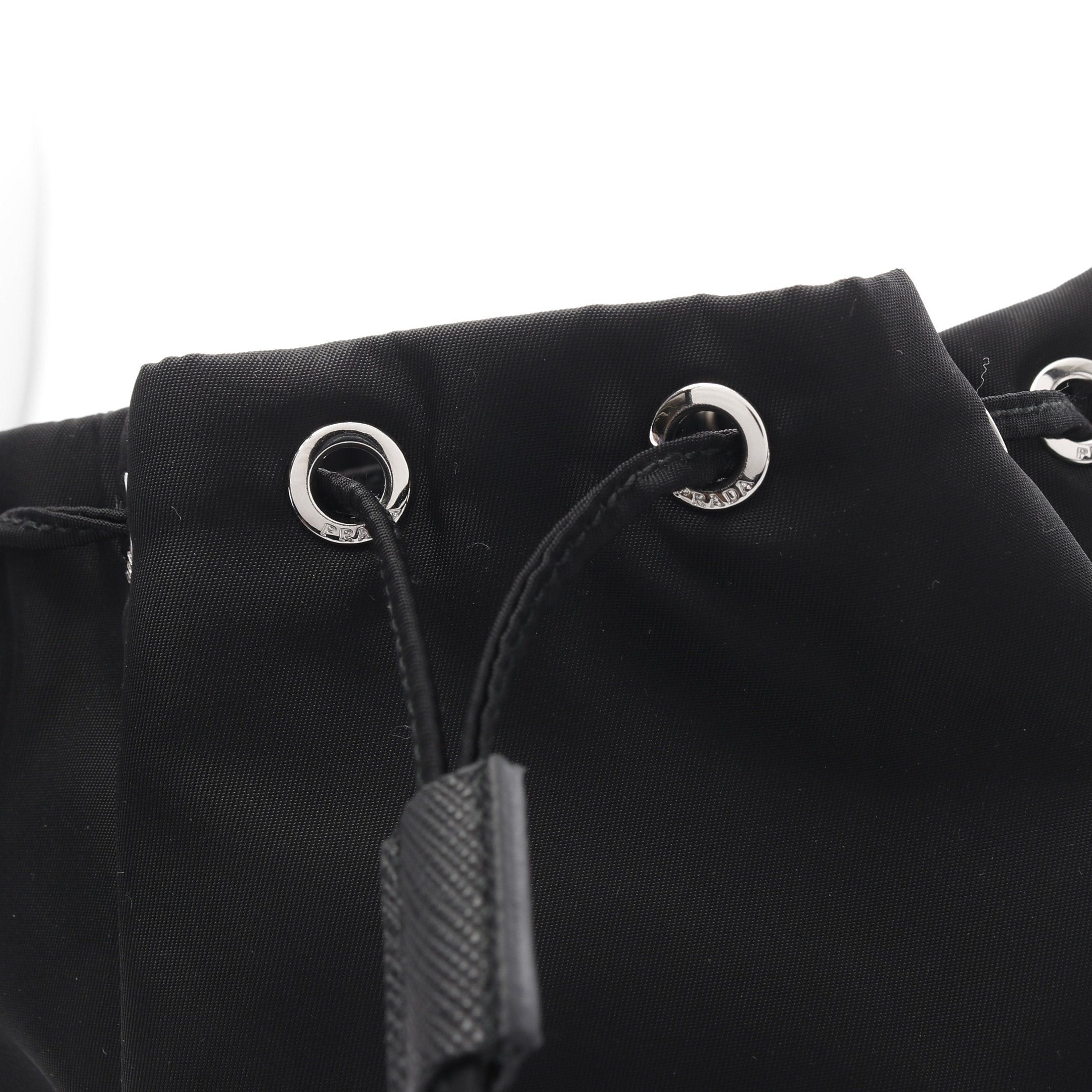 Prada Prada Re-Nylon Pouch Nylon Saffiano Leather Black Purse Size ONE SIZE - 6 Thumbnail