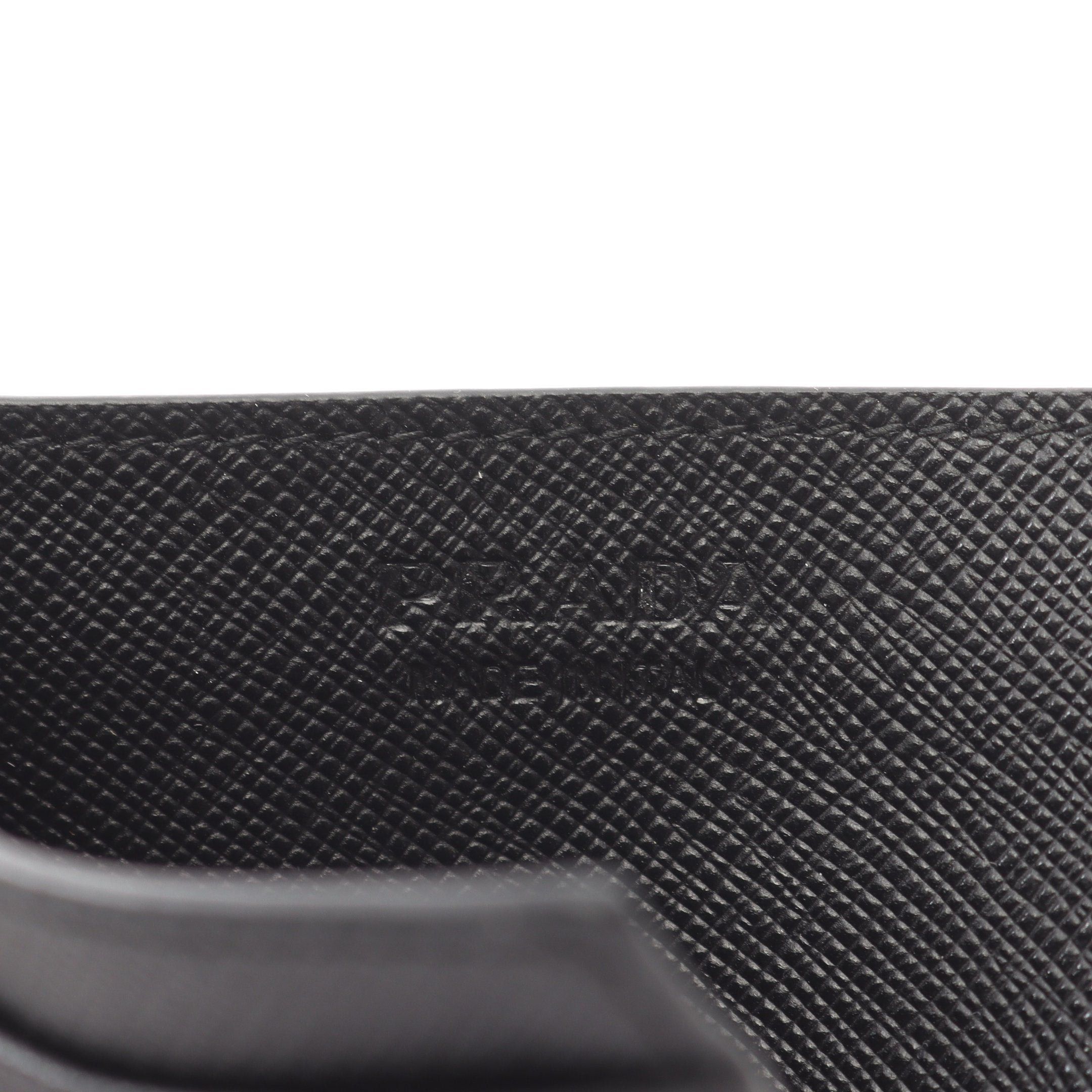Prada Prada Saffiano Print Card Case Leather Black Size ONE SIZE - 4 Thumbnail