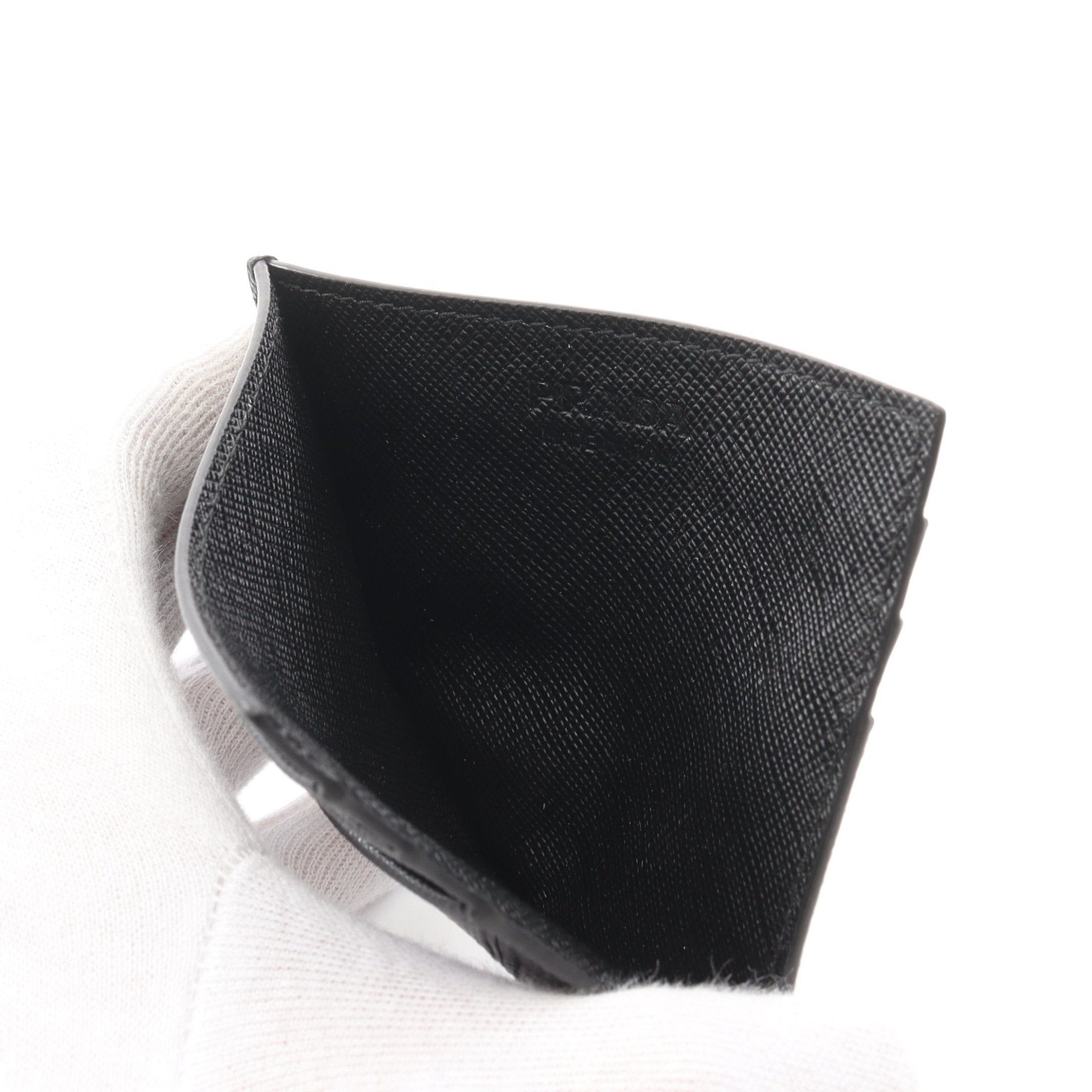 Prada Prada Saffiano Print Card Case Leather Black Size ONE SIZE - 3 Thumbnail