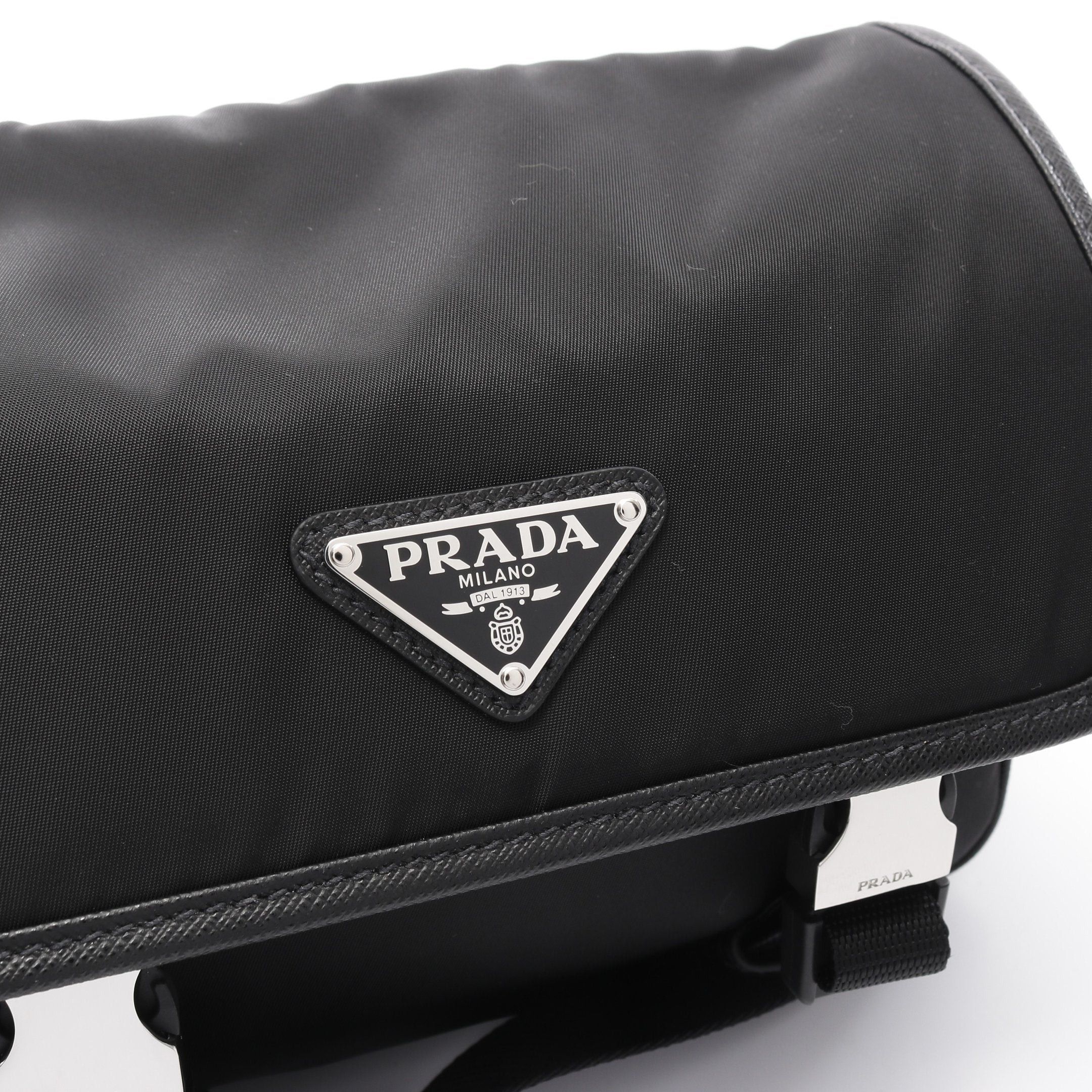 Prada Prada Re-Nylon Shoulder Bag Nylon Saffiano Leather Black Size ONE SIZE - 8 Thumbnail