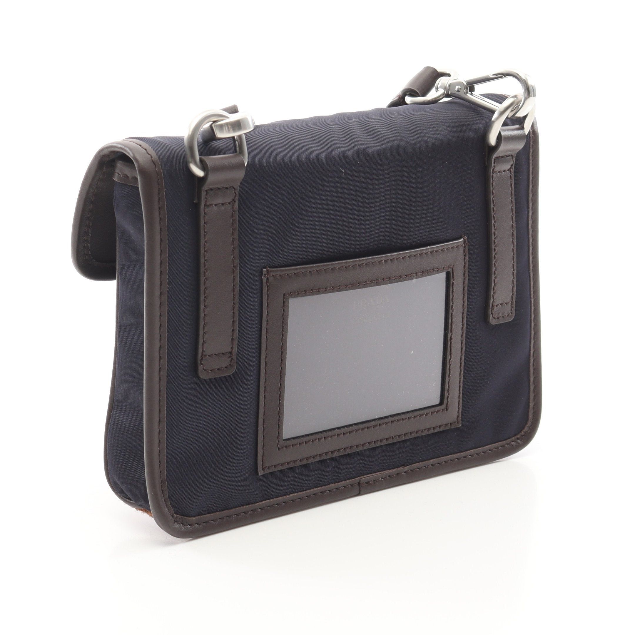 Prada Prada Re Nylon Smartphone Case Shoulder Bag Suede Leather Navy Brown Size ONE SIZE - 2 Thumbnail