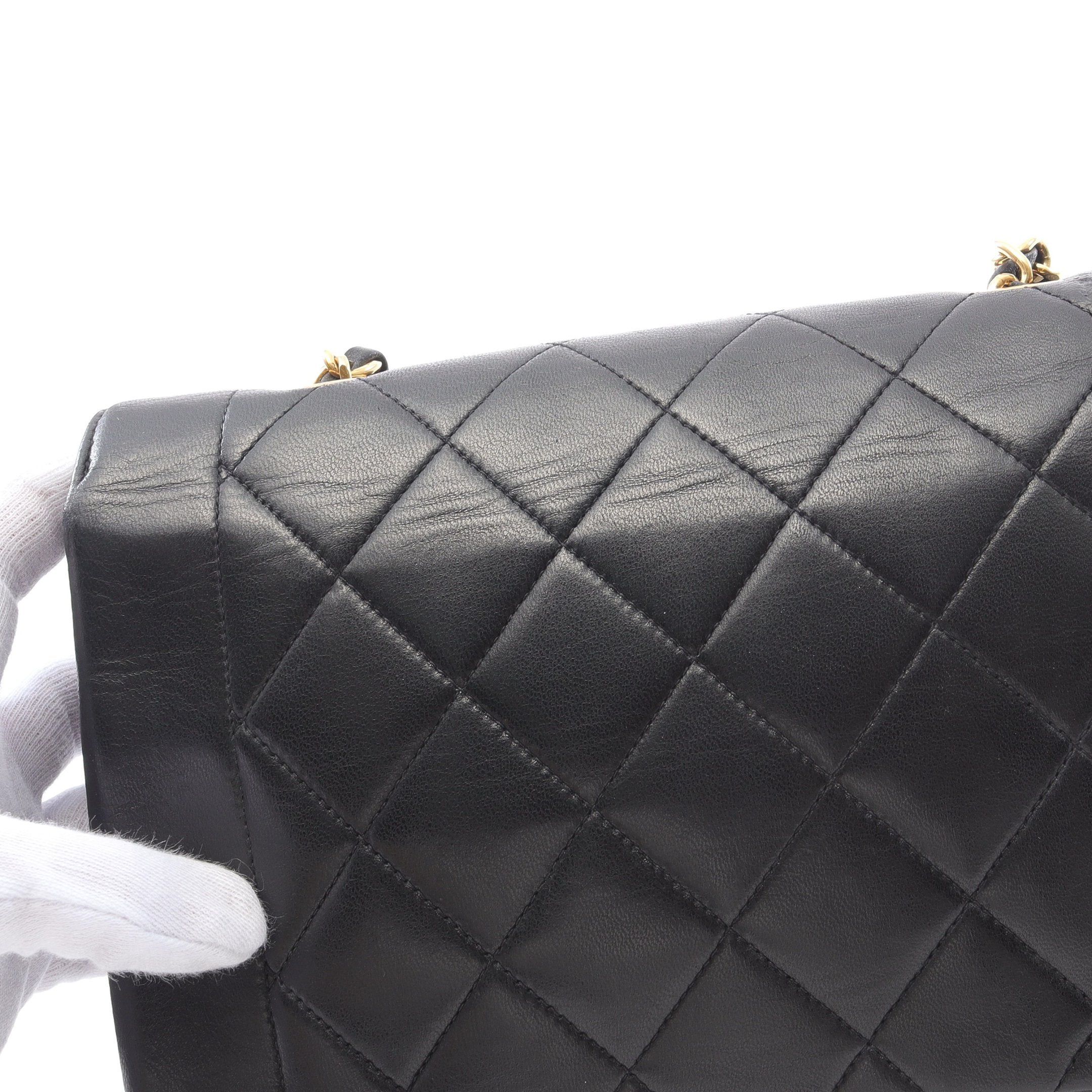 Chanel Chanel Matelasse Diana Flap Chain Shoulder Bag Lambskin Black Gold Hardware Size ONE SIZE - 13 Thumbnail