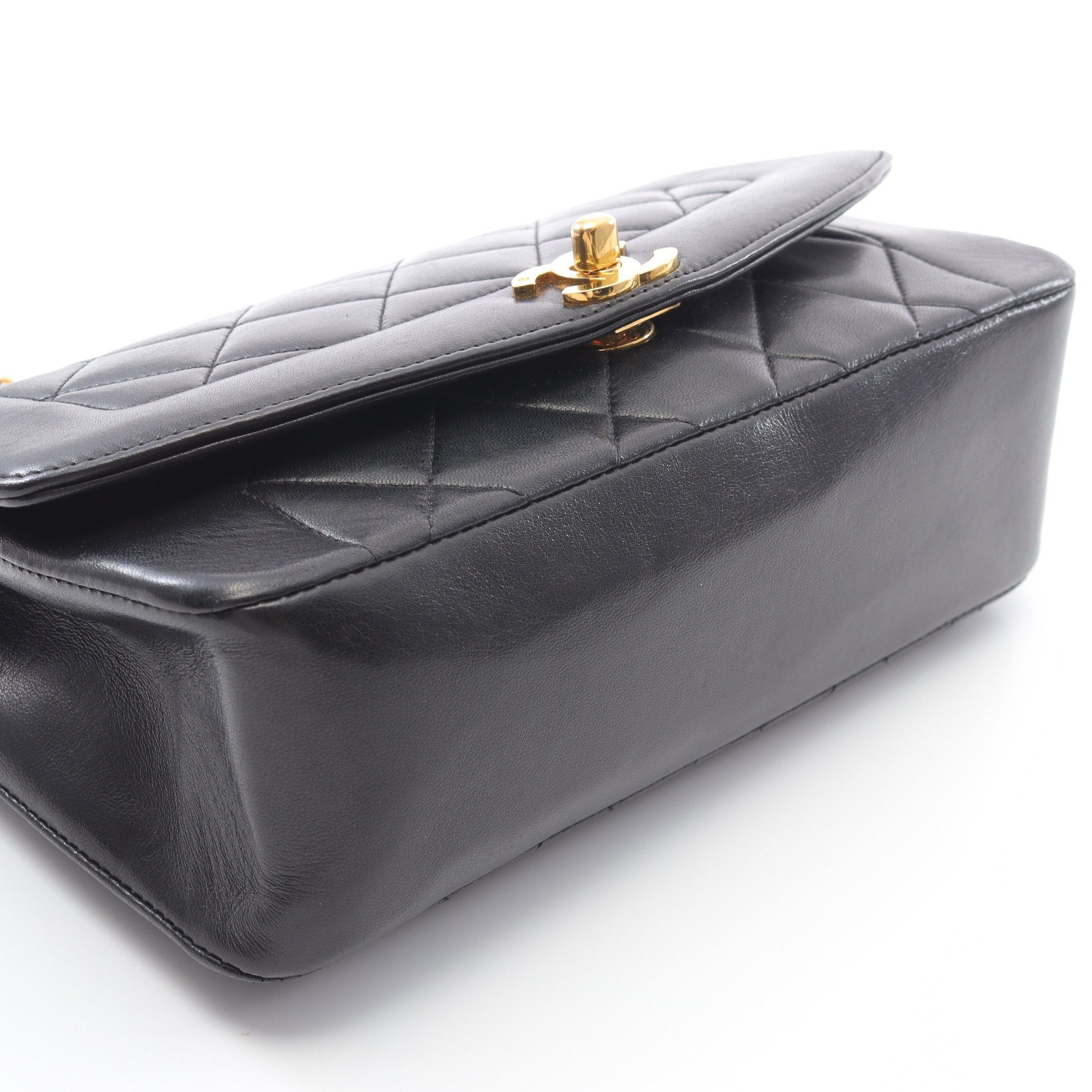 Chanel Chanel Matelasse Diana Flap Chain Shoulder Bag Lambskin Black Gold Hardware Size ONE SIZE - 8 Thumbnail