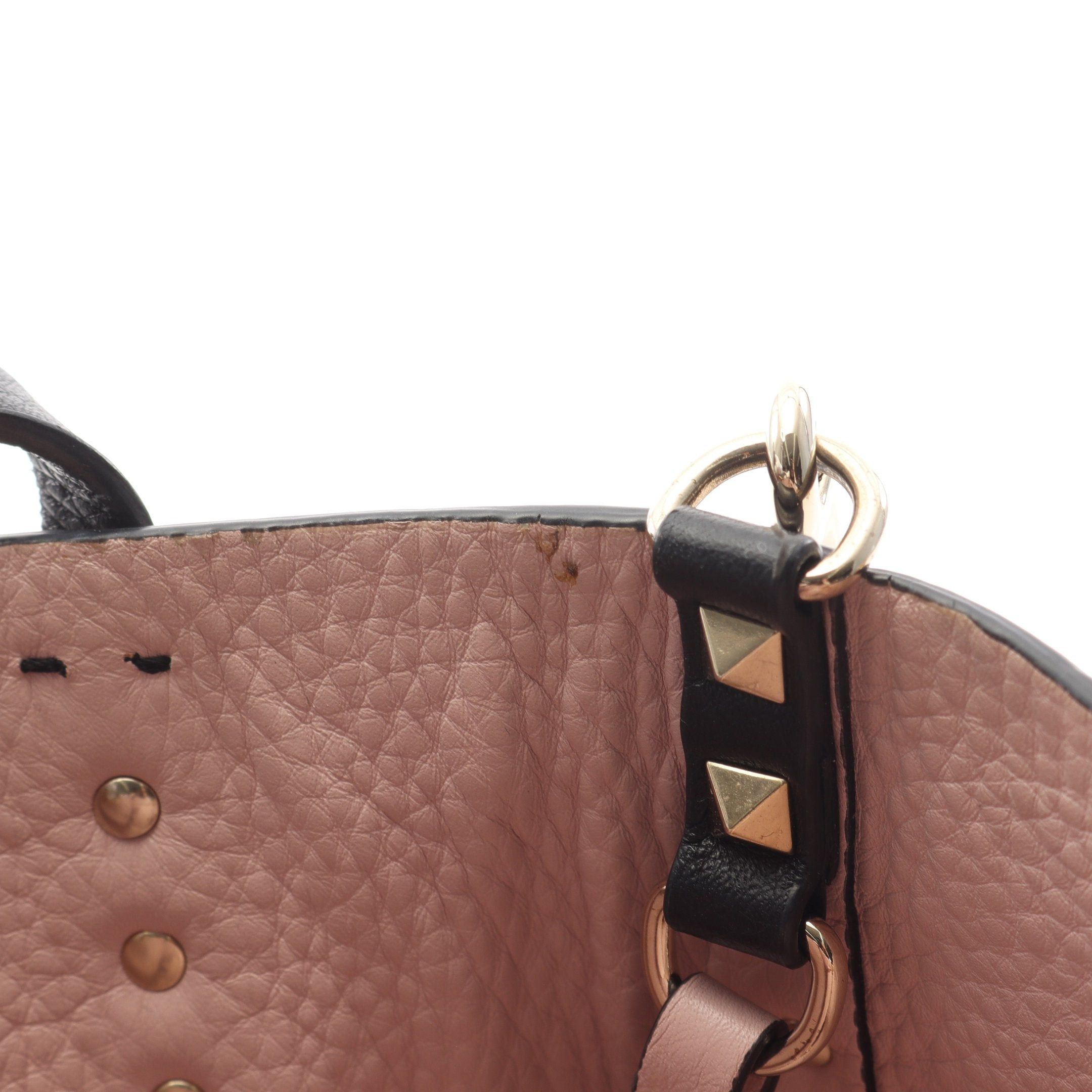 Valentino Valentino Rockstud Handbag Leather Black Size ONE SIZE - 8 Thumbnail