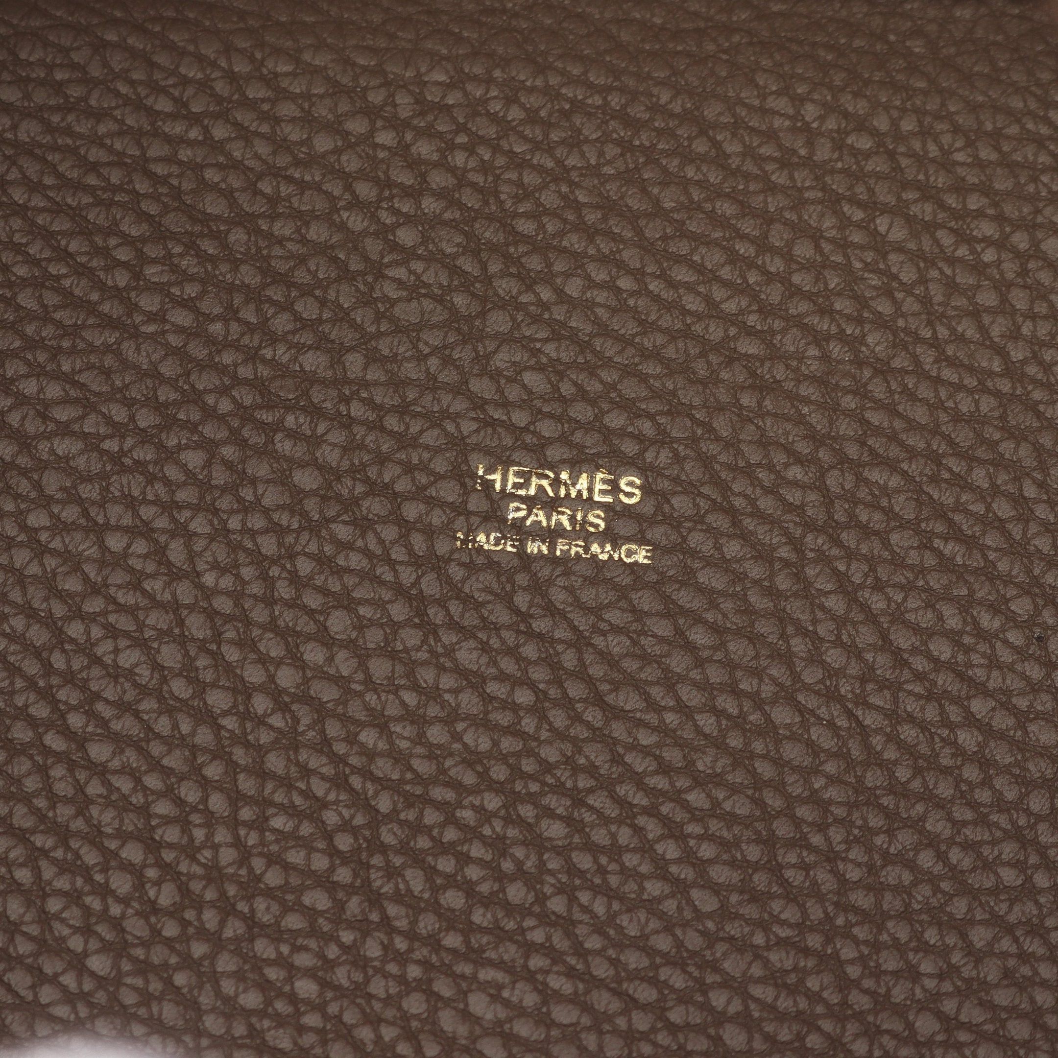 Hermes Hermes Picotane Pm Etoupe Handbag Clemence Leather Gray Brown Gold Hardware Y Stamp Size ONE SIZE - 4 Thumbnail